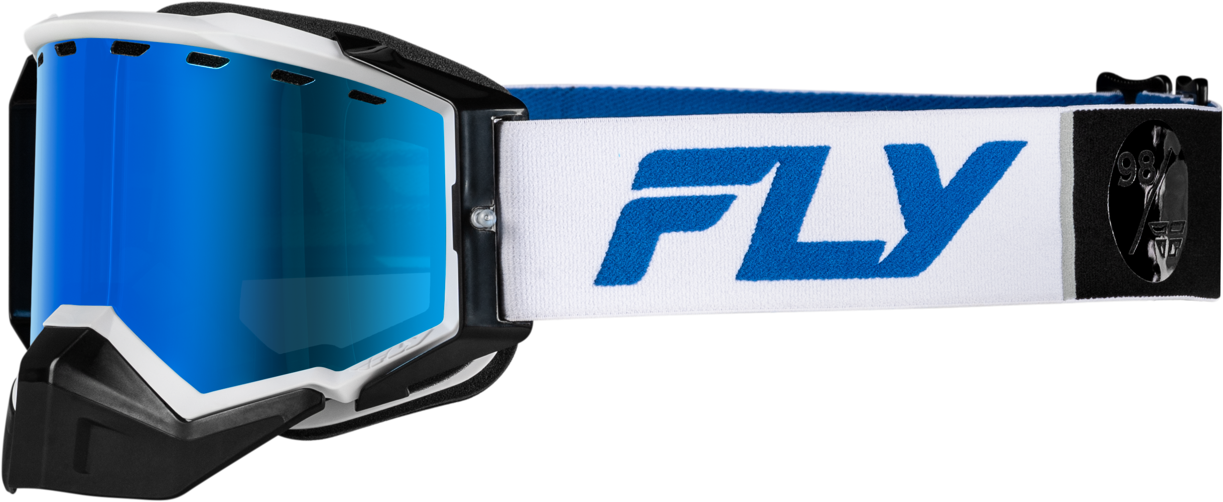 ZONE ELITE SNW GOGGLE WHT/BLUE W/DRK BLU MIR/PLRZD SMOKE LENS