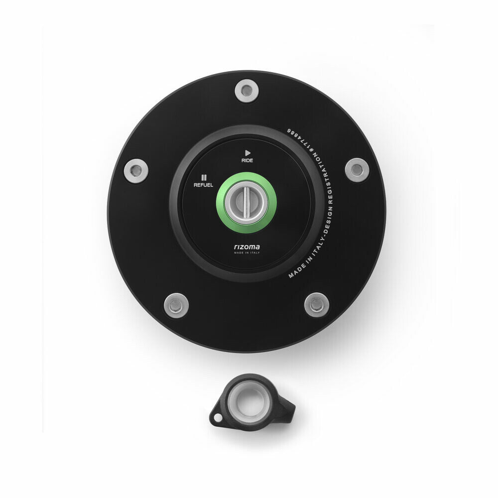 GAS CAP LOCKING BLACK/GREEN KAW