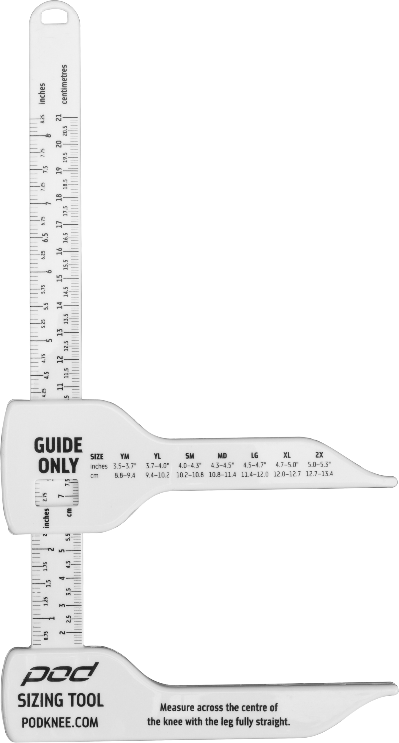 KNEE BRACE SIZING TOOL (WHITE)