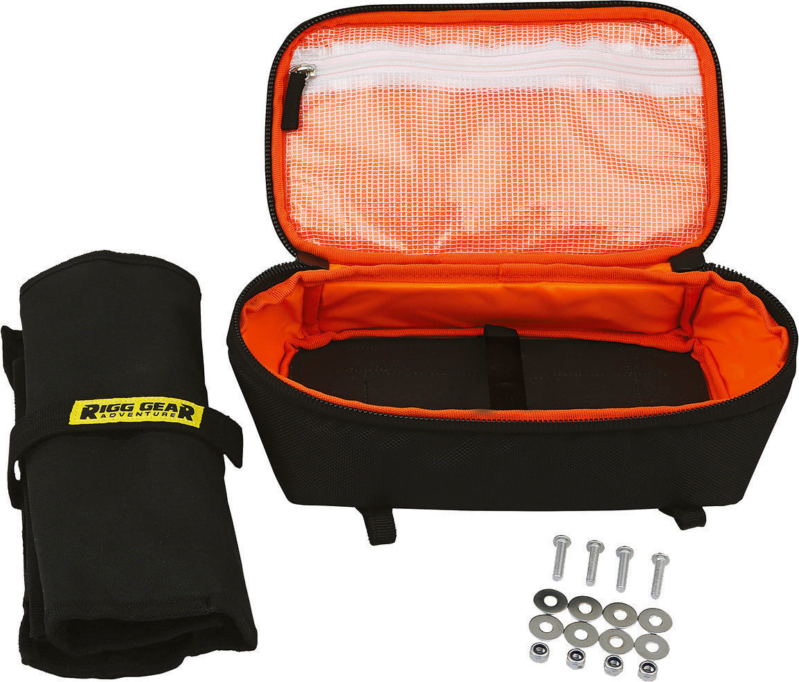 REAR FENDER BAG WITH TOOL ROLL 3L BLACK