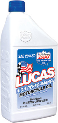 HIGH PERFORMANCE OIL 20W50 4T 1 QT (6/CASE SOLD EA)