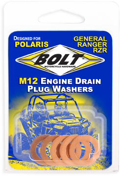 ENGINE DRAIN PLUG WASHER M12X20 COPPER 5PK