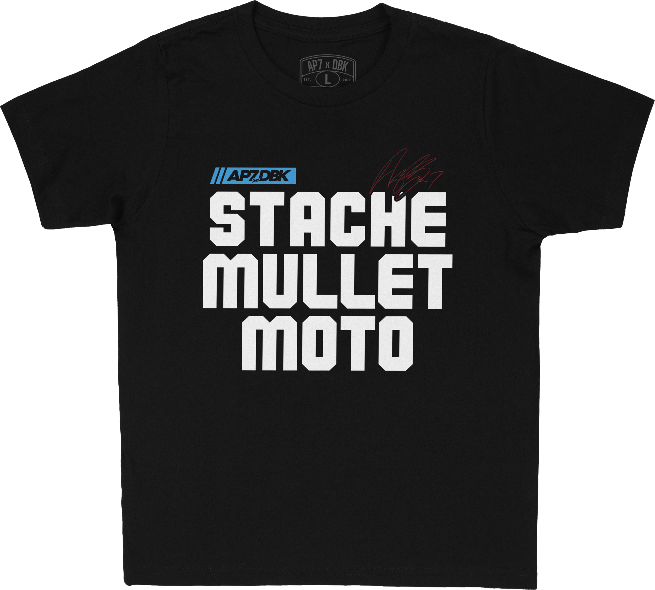 STACHE MULLET MOTO YOUTH TEE BLACK YS