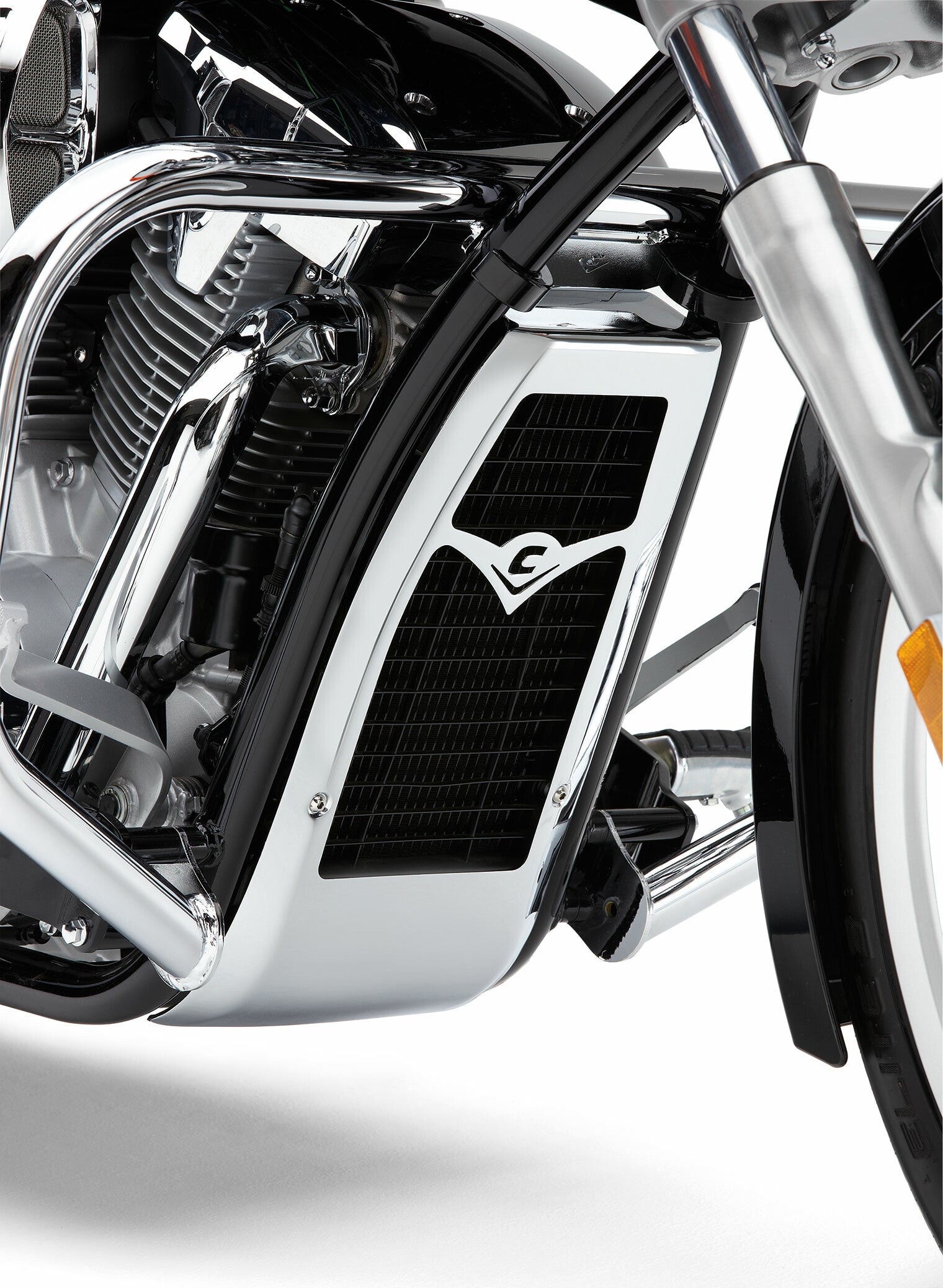 RADIATOR COVER CHROME HON VTR1300 10-17