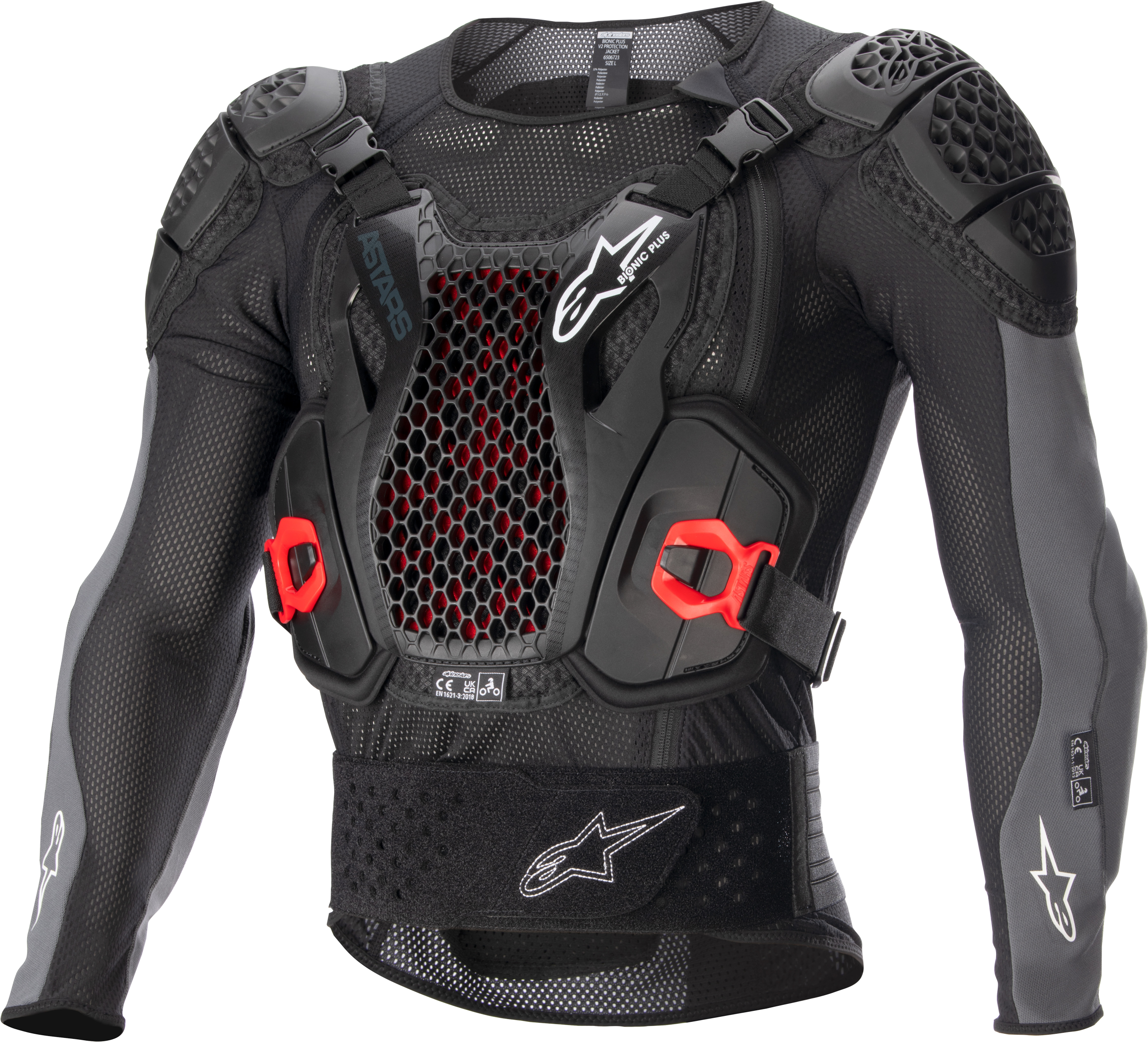 BIONIC PLUS V2 PROTECTION JACKET BLACK/ANTHRACITE/RED LG