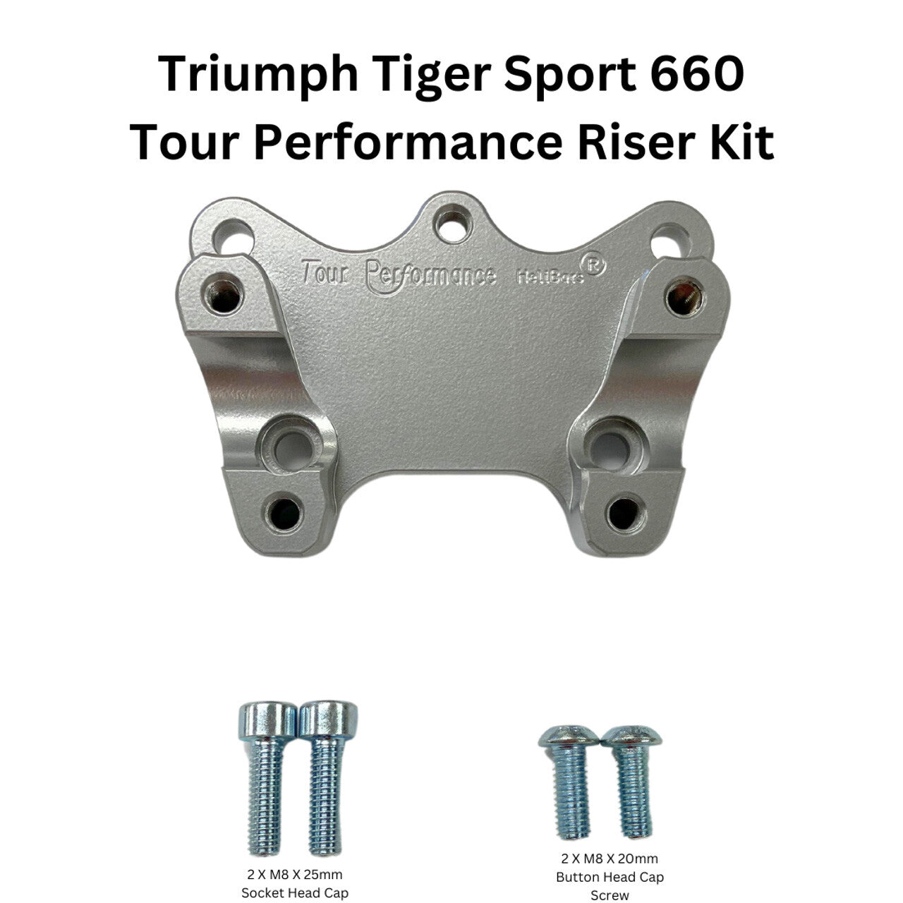 HANDLEBAR RISERS SILVER W/RAM BALL TRI