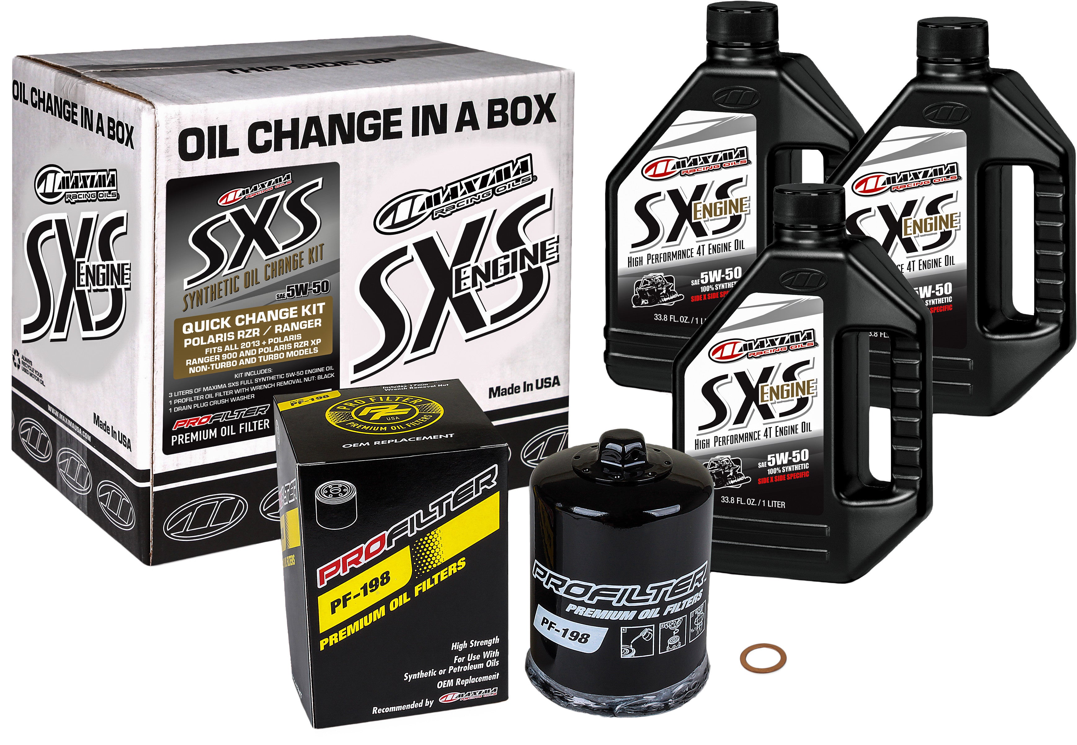 SXS OIL QUICK CHANGE KIT 5W50 WITH BLACK OIL FILTER
