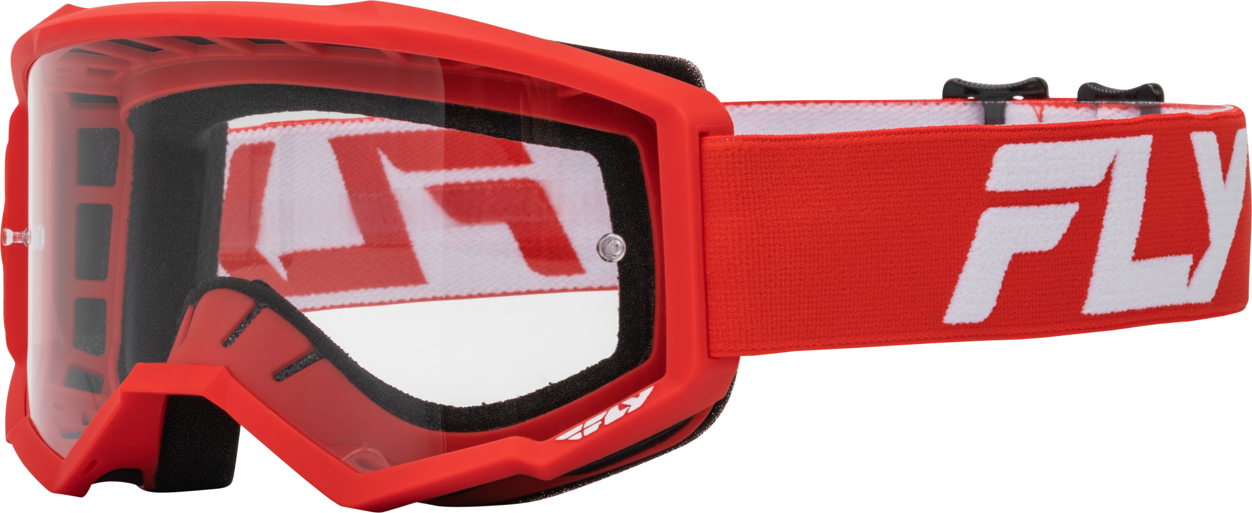 YOUTH FOCUS GOGGLE RED/WHITE W/ CLEAR LENS