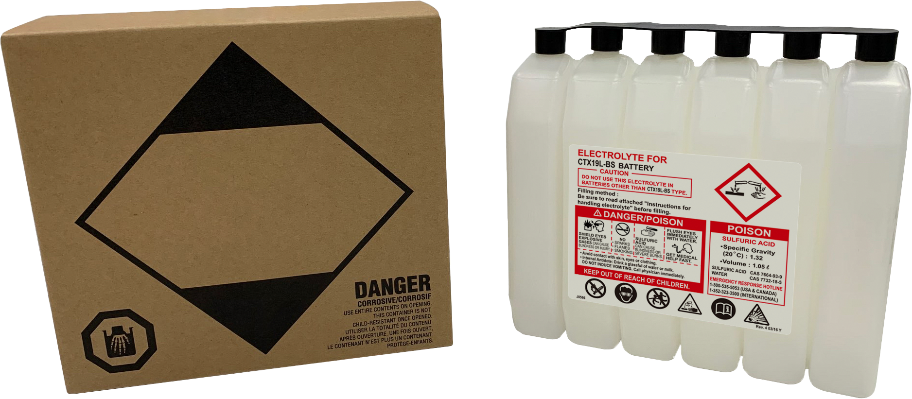 SEALED BATTERY ELECTROLYTE PACK 1050CC