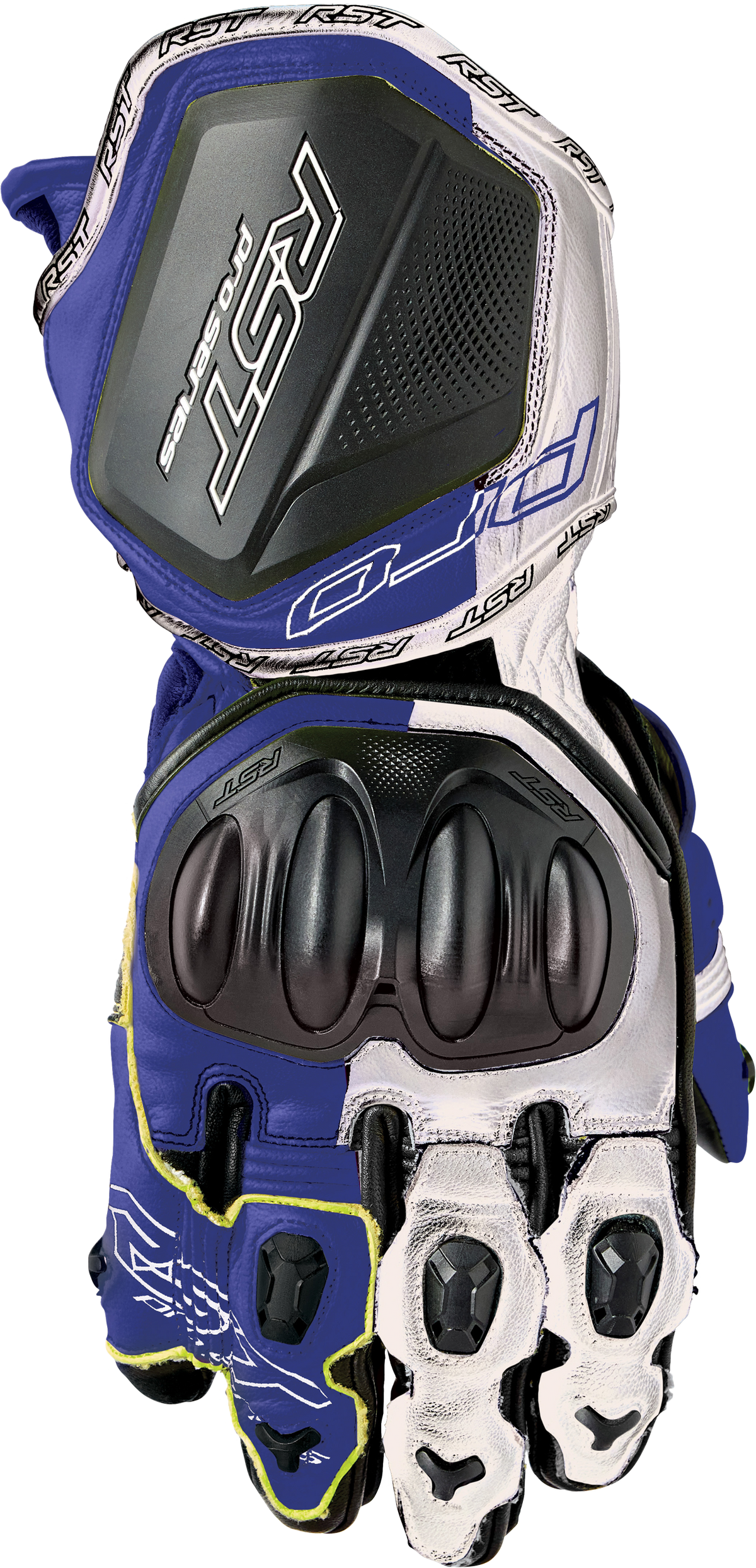 PRO SERIES GP D3O GLOVES WHITE/BLUE LEATHER SM