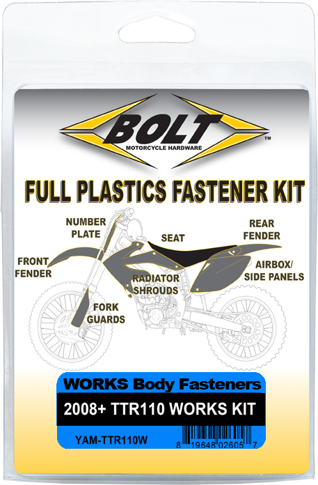 WORKS BODY WORK FASTENER KIT YAM TTR110