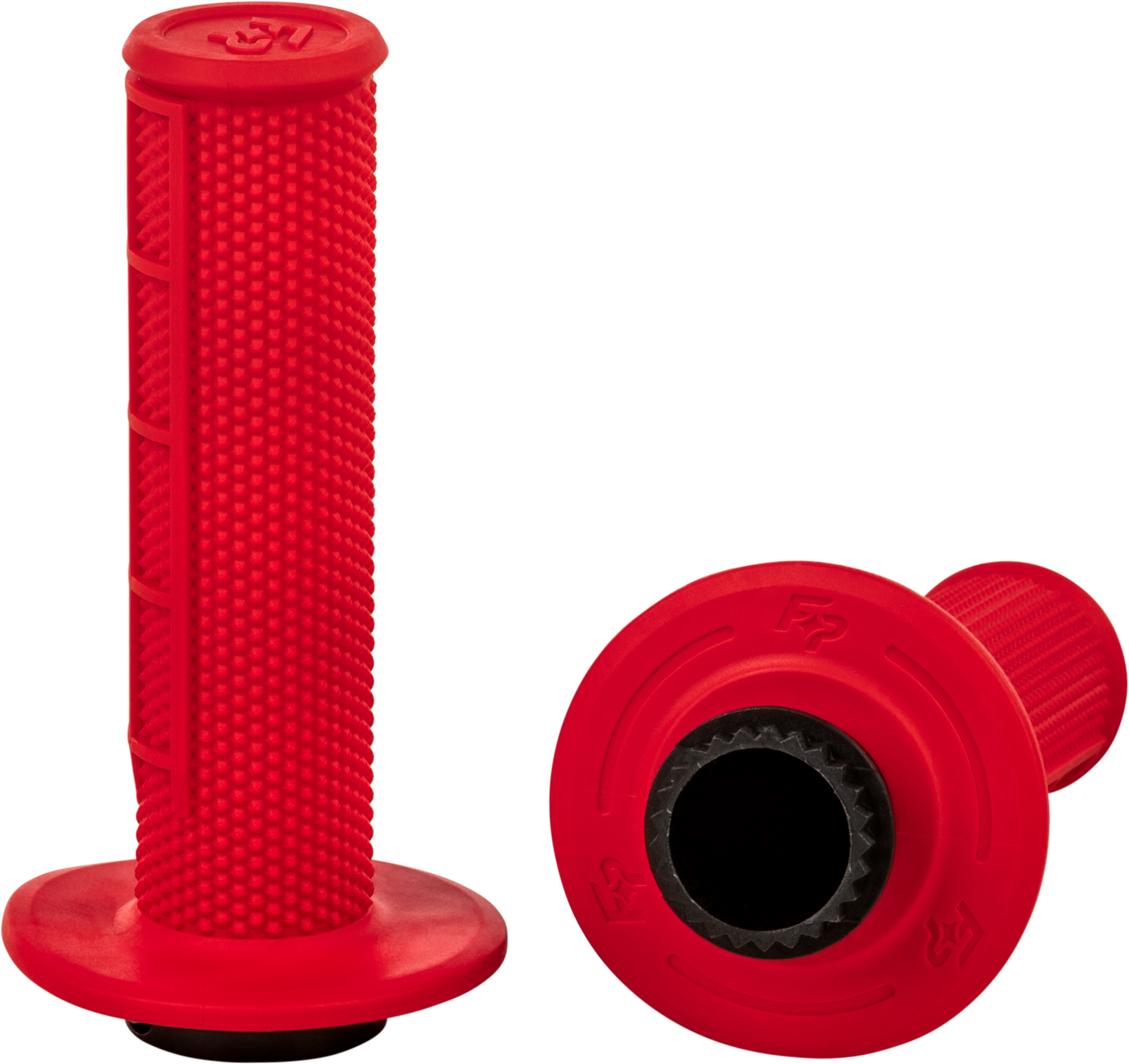 CONTROL MX LOCK-ON GRIPS RED HALF WAFFLE