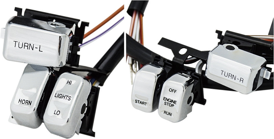HBAR SWITCH KIT CHR/ BLK LETTR 1996-06 W/OUT CRUISE CNTRL