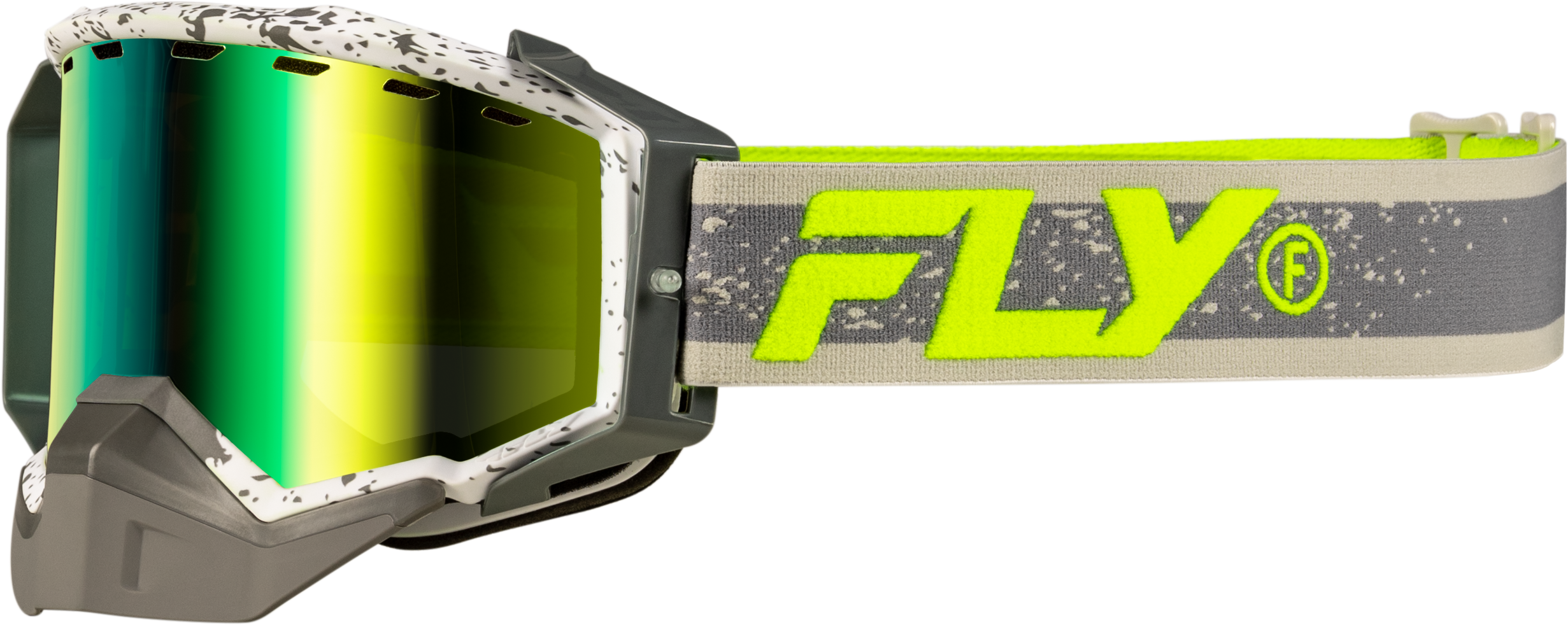 ZONE SNOW GOGGLE GRY/HI-VIS W/GREEN MIRROR/YELLOW LENS