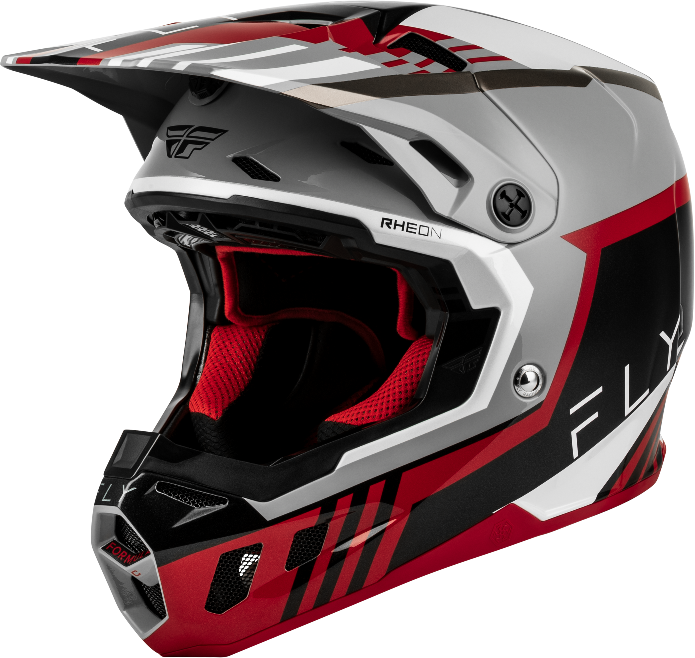 YOUTH FORMULA CC STRIKE HELMET GREY/RED/BLACK/WHITE YL