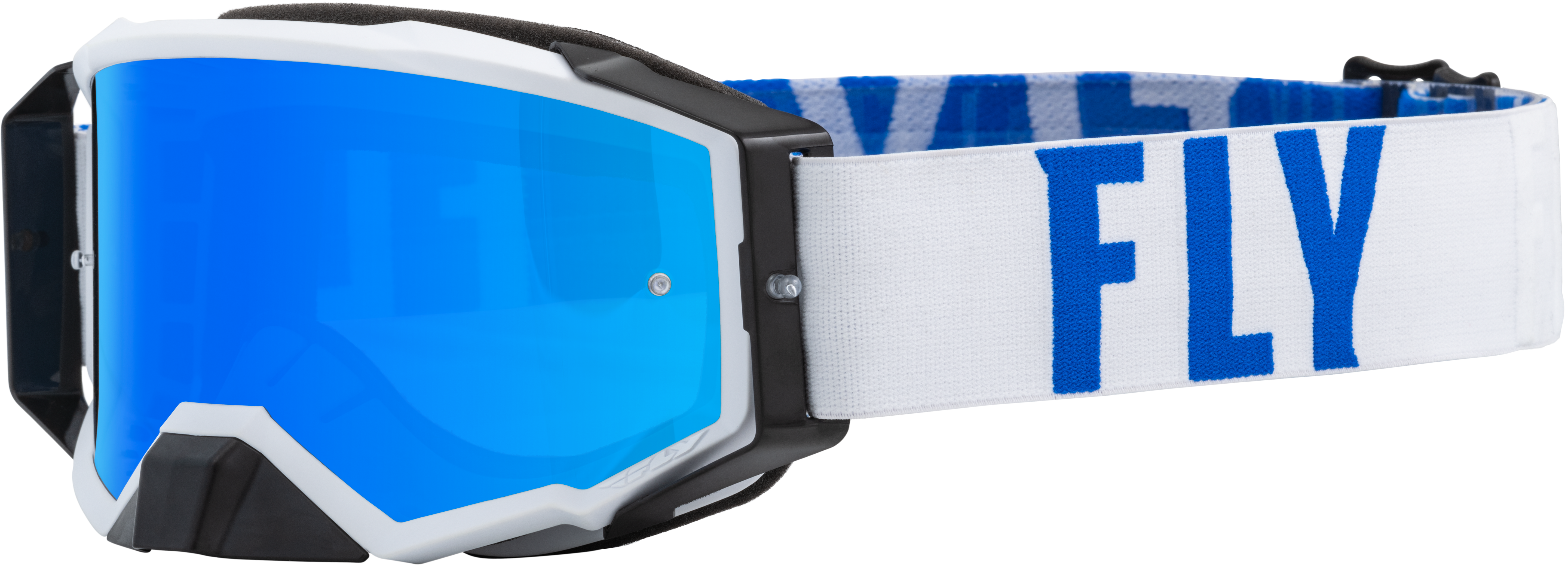ZONE PRO GOGGLE WHITE/BLUE W/ SKY BLUE MIRROR/SMOKE LENS