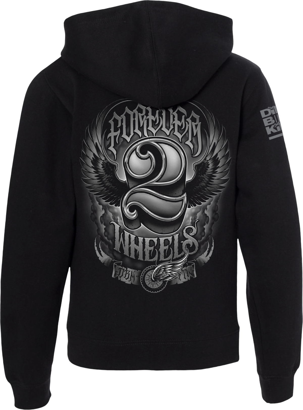 TWO WHEELS YOUTH HOODIE BLACK YM
