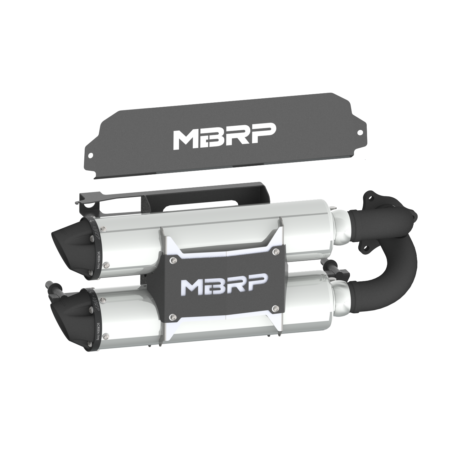 DUAL STACKED SLIP-ON SYSTEM W/ PERFORMANCE MUFFLER BLK TIP