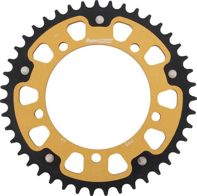REAR STEALTH SPROCKET ALU/STL 43T-520 GLD HAY/SUZ/TRI