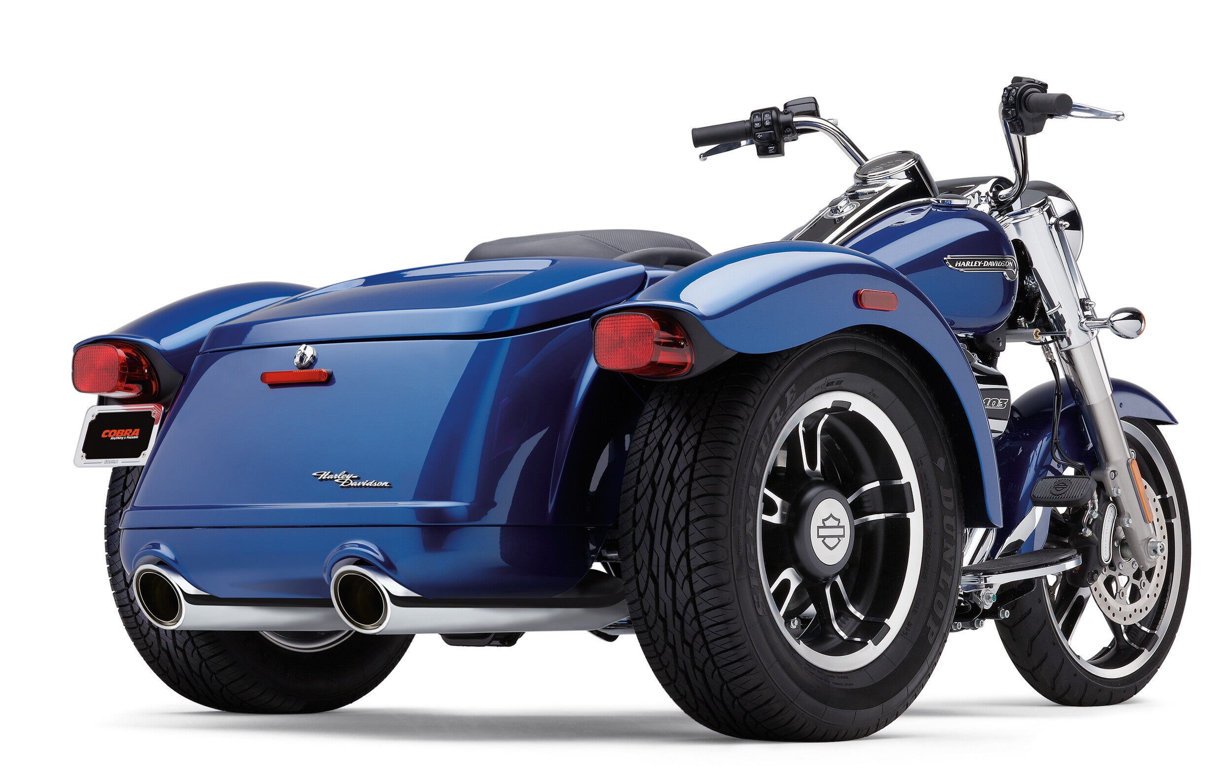 909-TWINS 4" SLIP-ONS CHROME FREEWHEELER 15-25