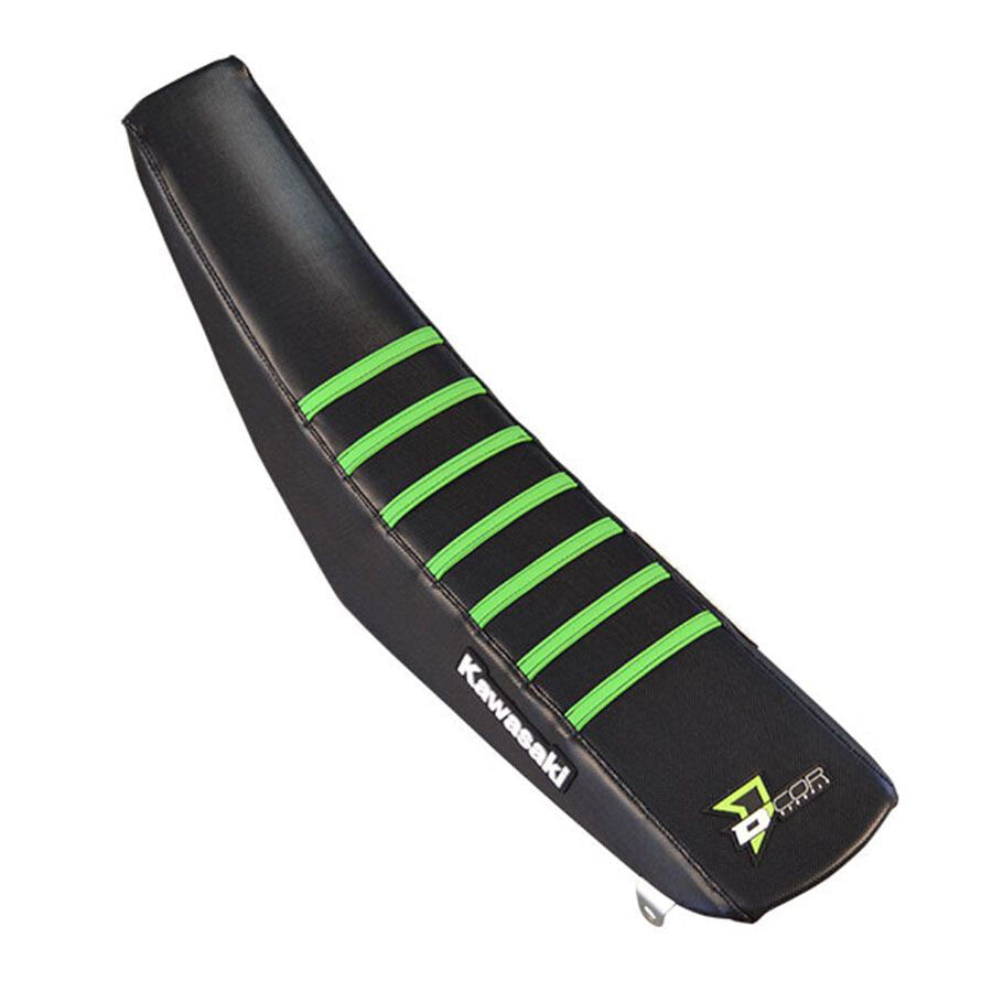 SEAT COVER BLACK W/GREEN RIBS KAW