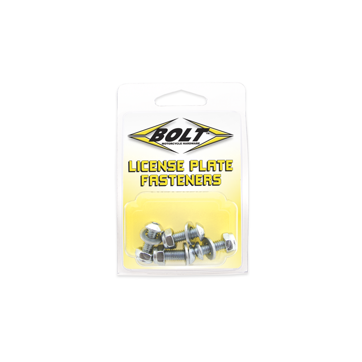 LICENSE PLATE BOLTS/NUTS ZINC PLATED STEEL 4/PK