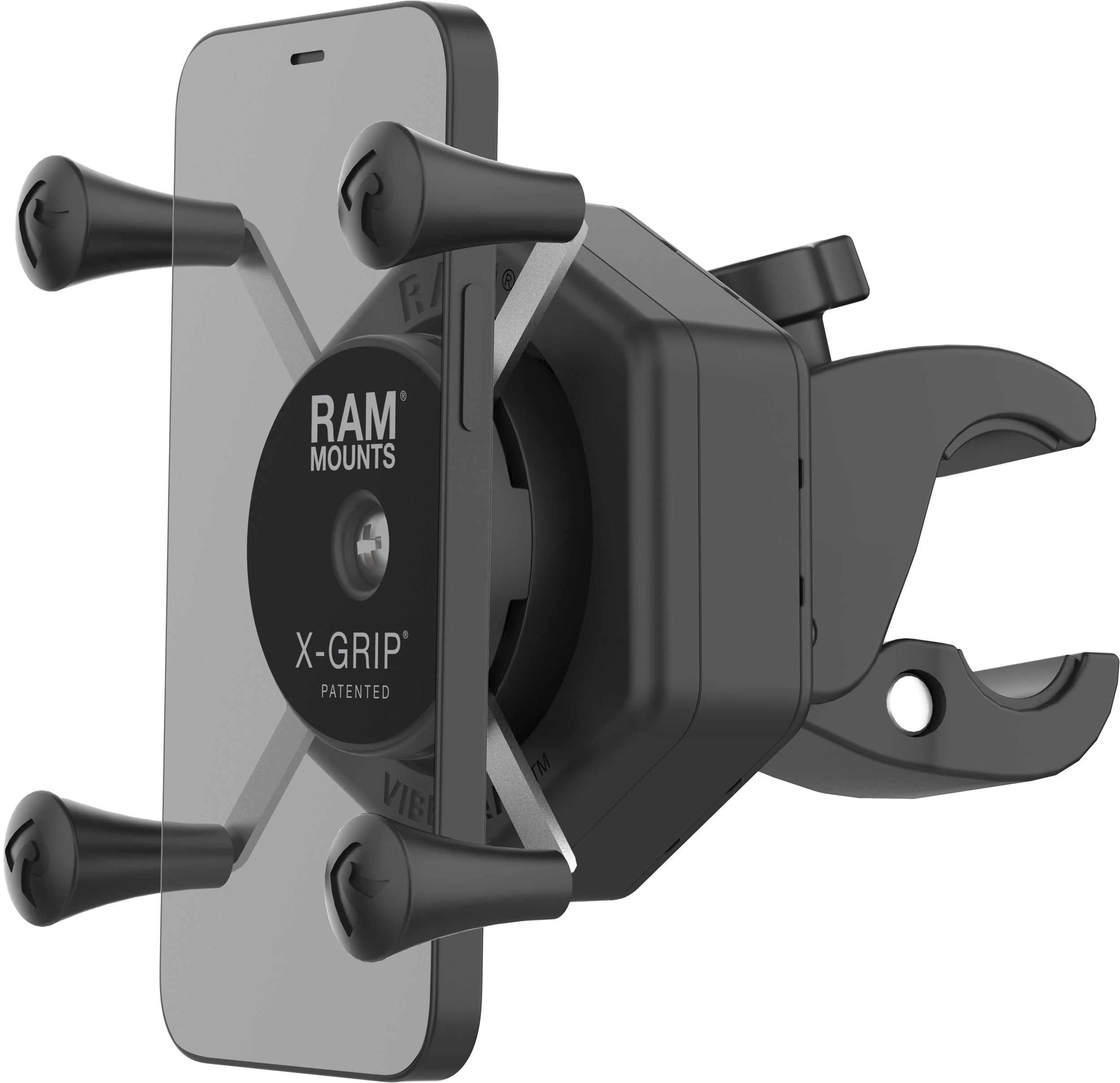 X-GRIP VIBE-SAFE PHONE MOUNT WITH SMALL TOUGH-CLAW