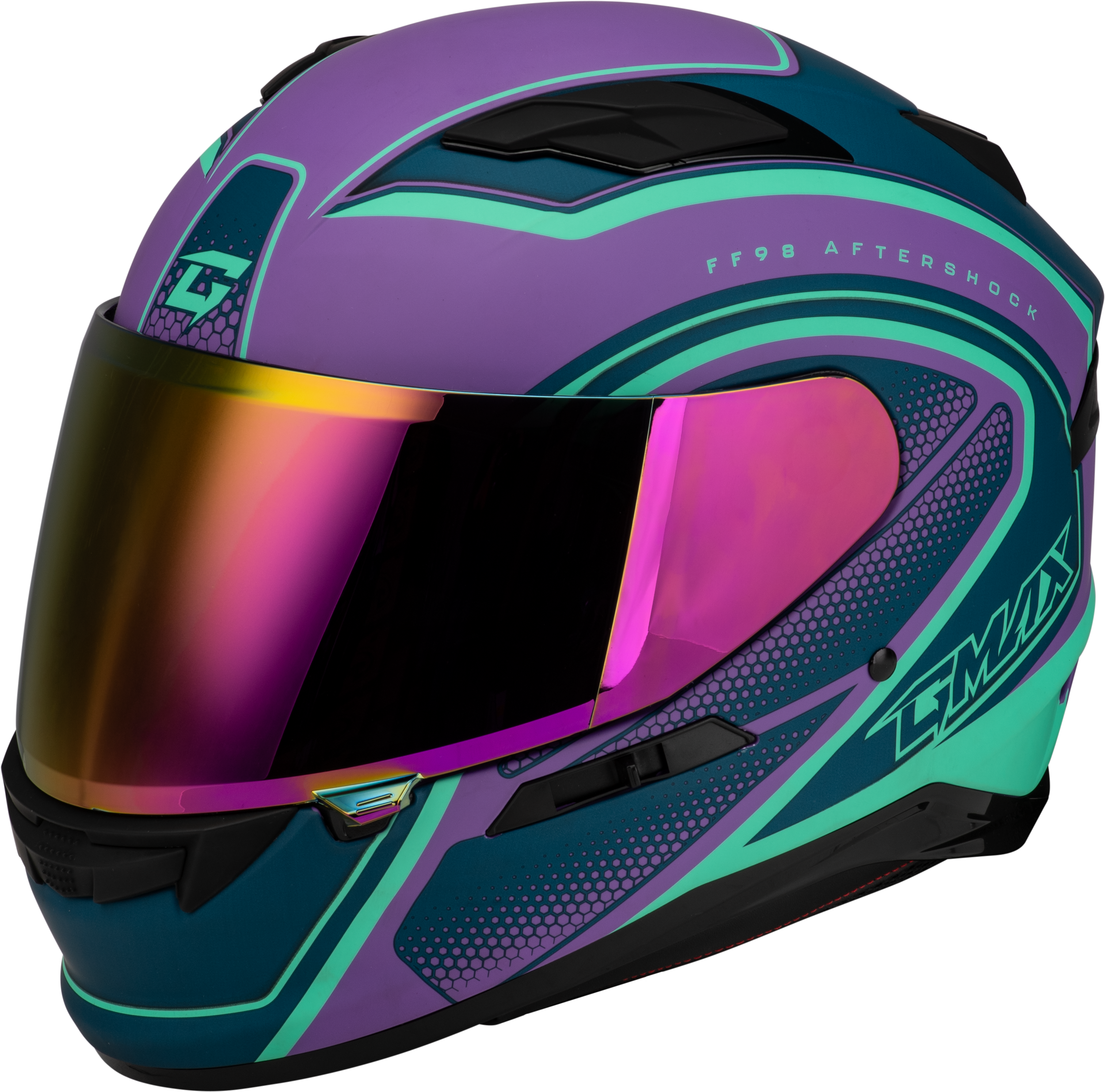 FF-98 AFTERSHOCK HELMET MATTE PURPLE/BLUE SM
