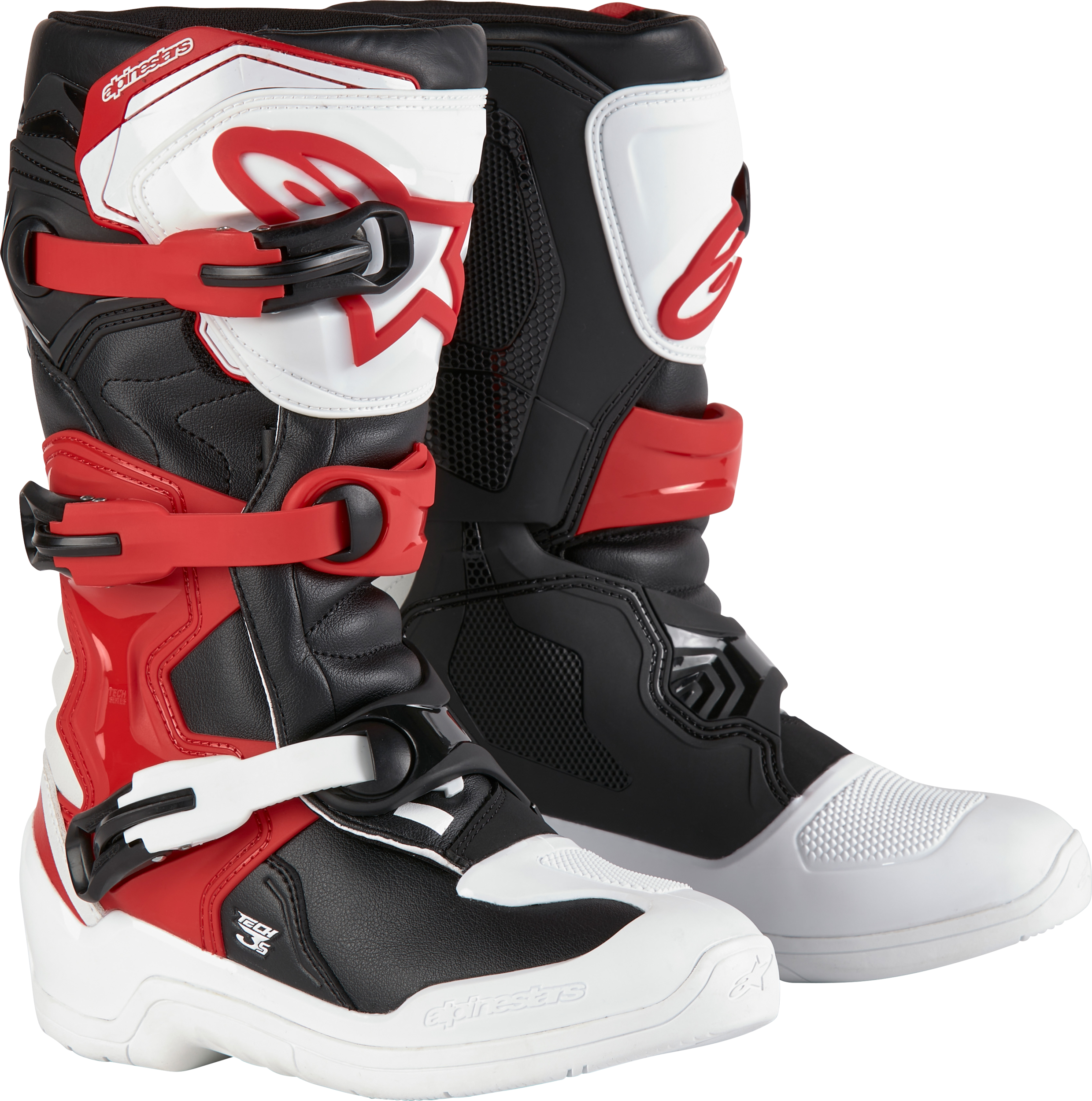 TECH 3S YOUTH BOOTS WHT/BLK/BT RED SZ 2