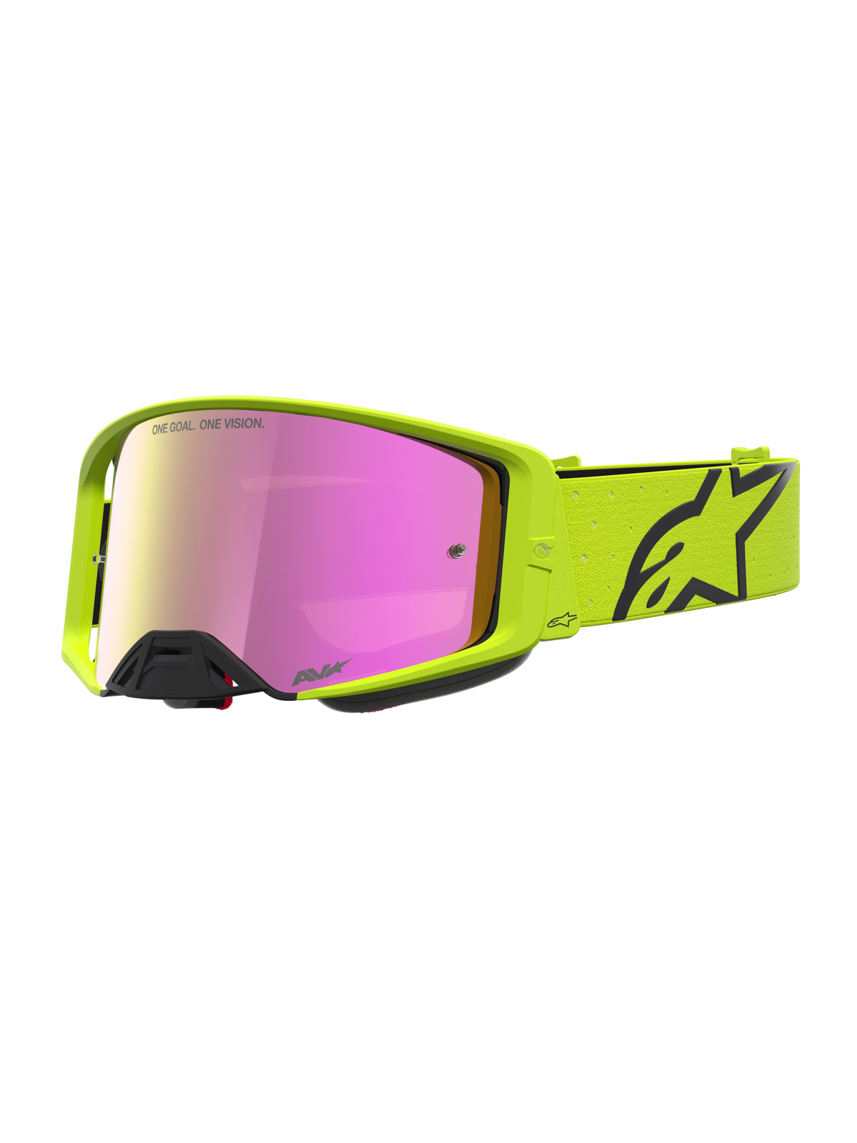 Alpinestars Supertech Vesta Goggles - Yellow Fluo Black / Mirror Pink Lens