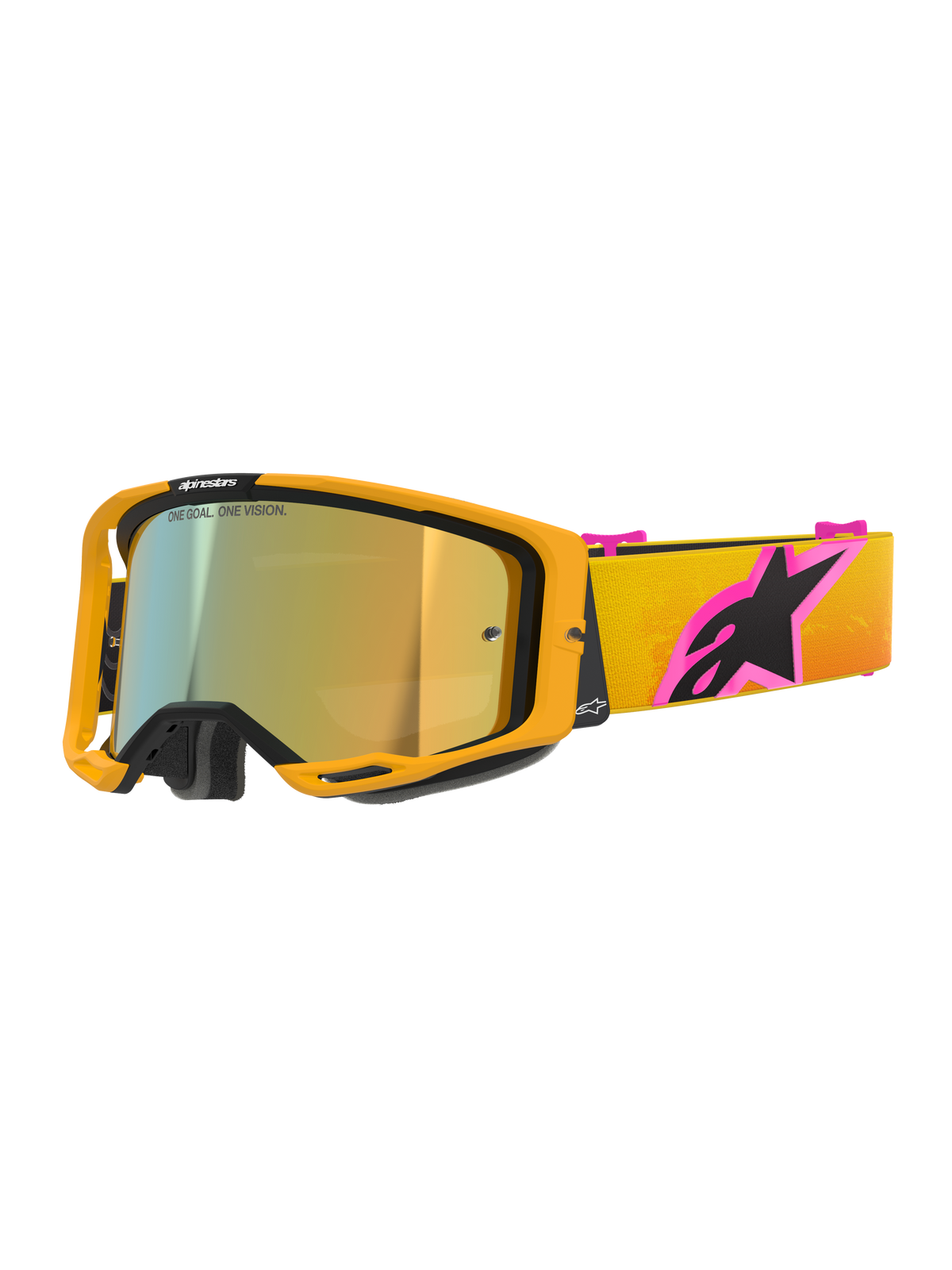 Alpinestars Vision 8 Corp Goggles - Orange Yellow Pink / Mirror Gold Lens