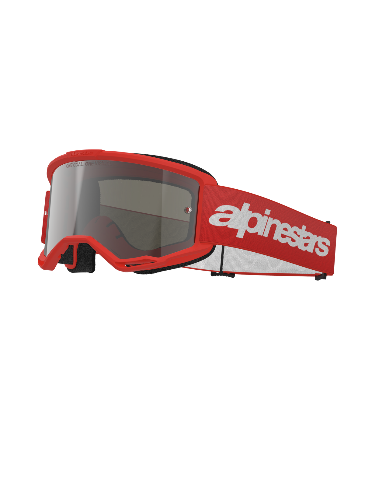 Alpinestars Vision 3 Wordmark Goggles - Red / Mirror Silver Lens