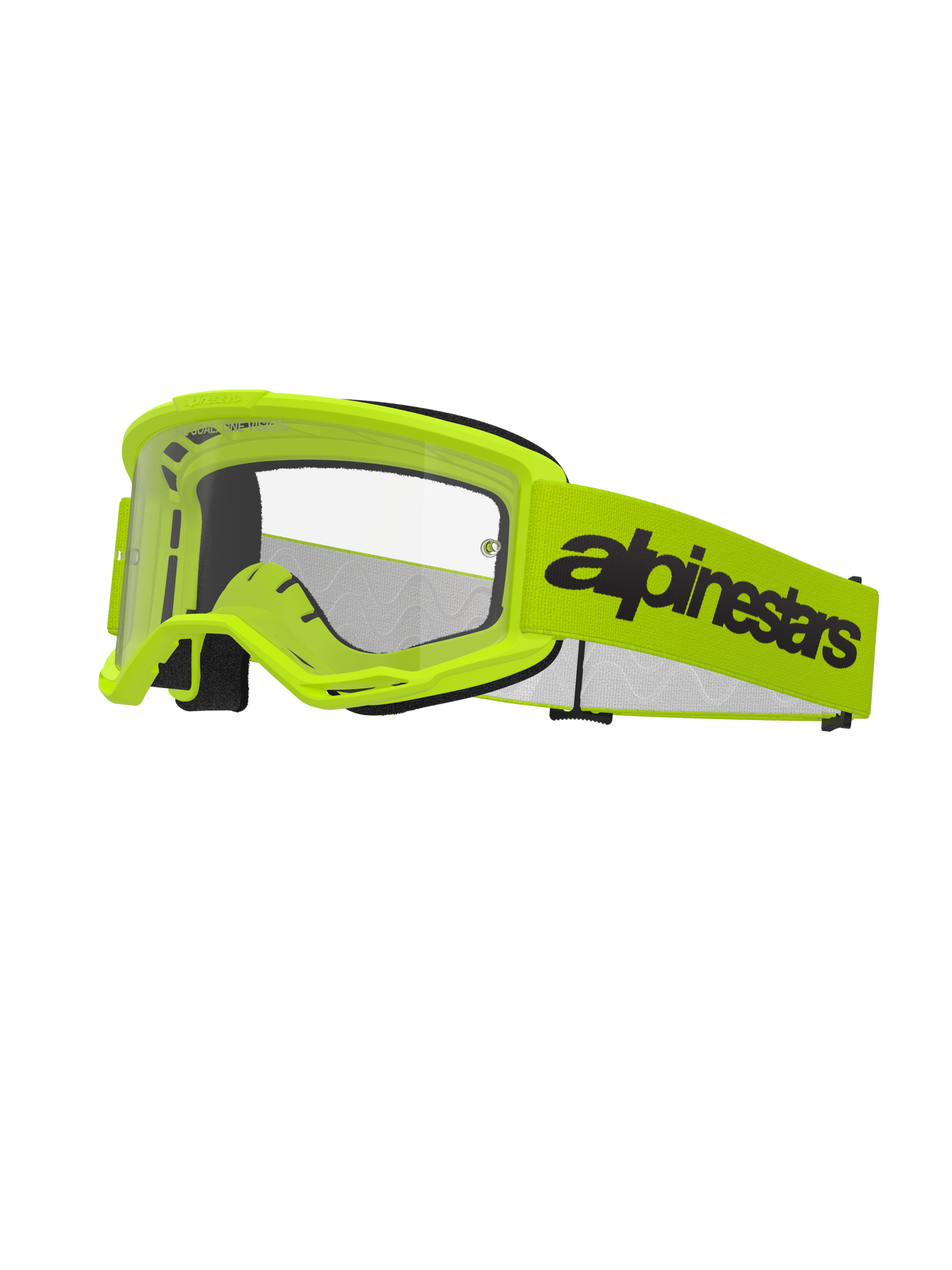 Alpinestars Vision 3 Wordmark Goggles - Yellow Fluo / Clear Lens