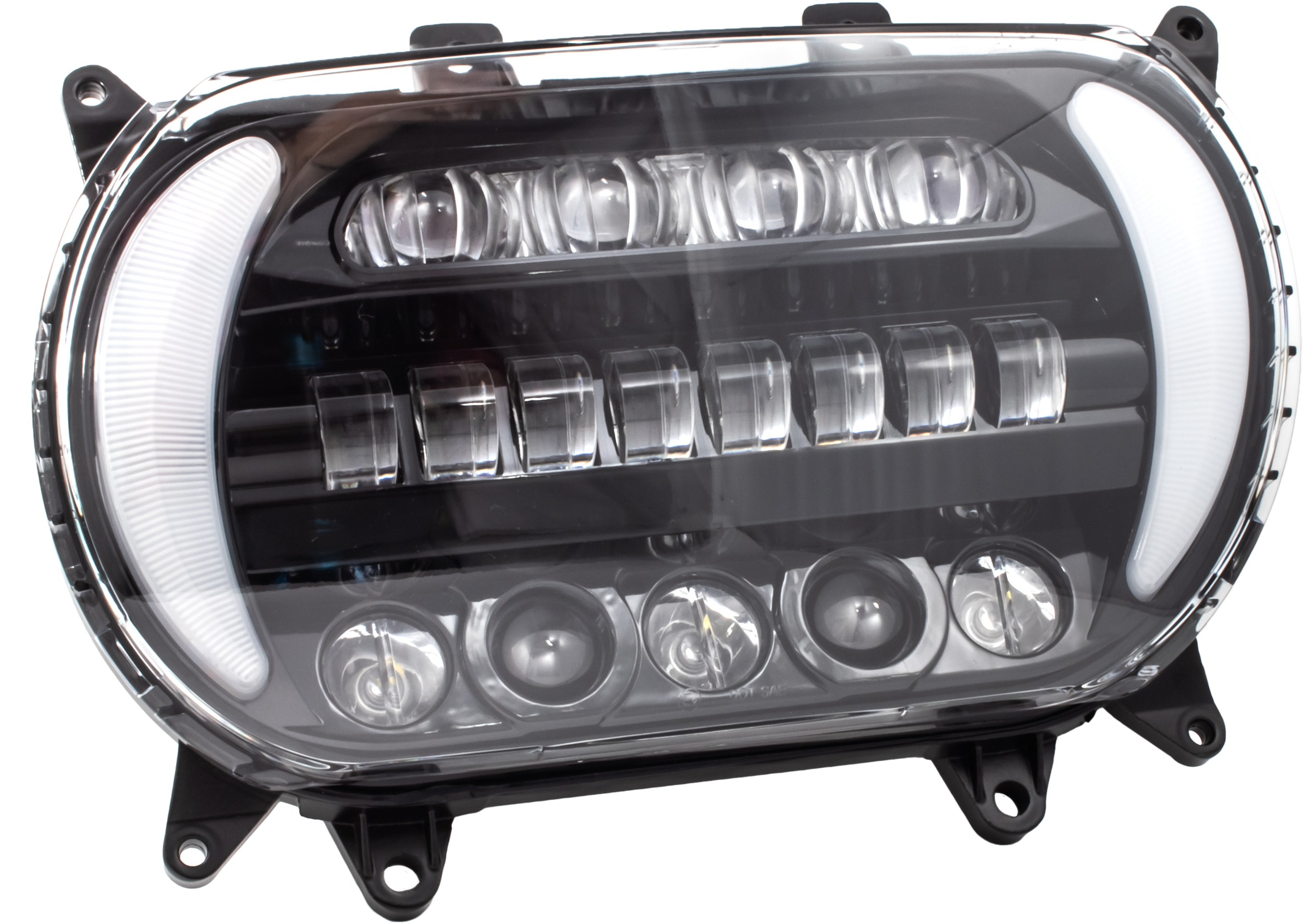 LED SHARKTOOTH W/ TURNS BLK/CHR FLTR `15-UP