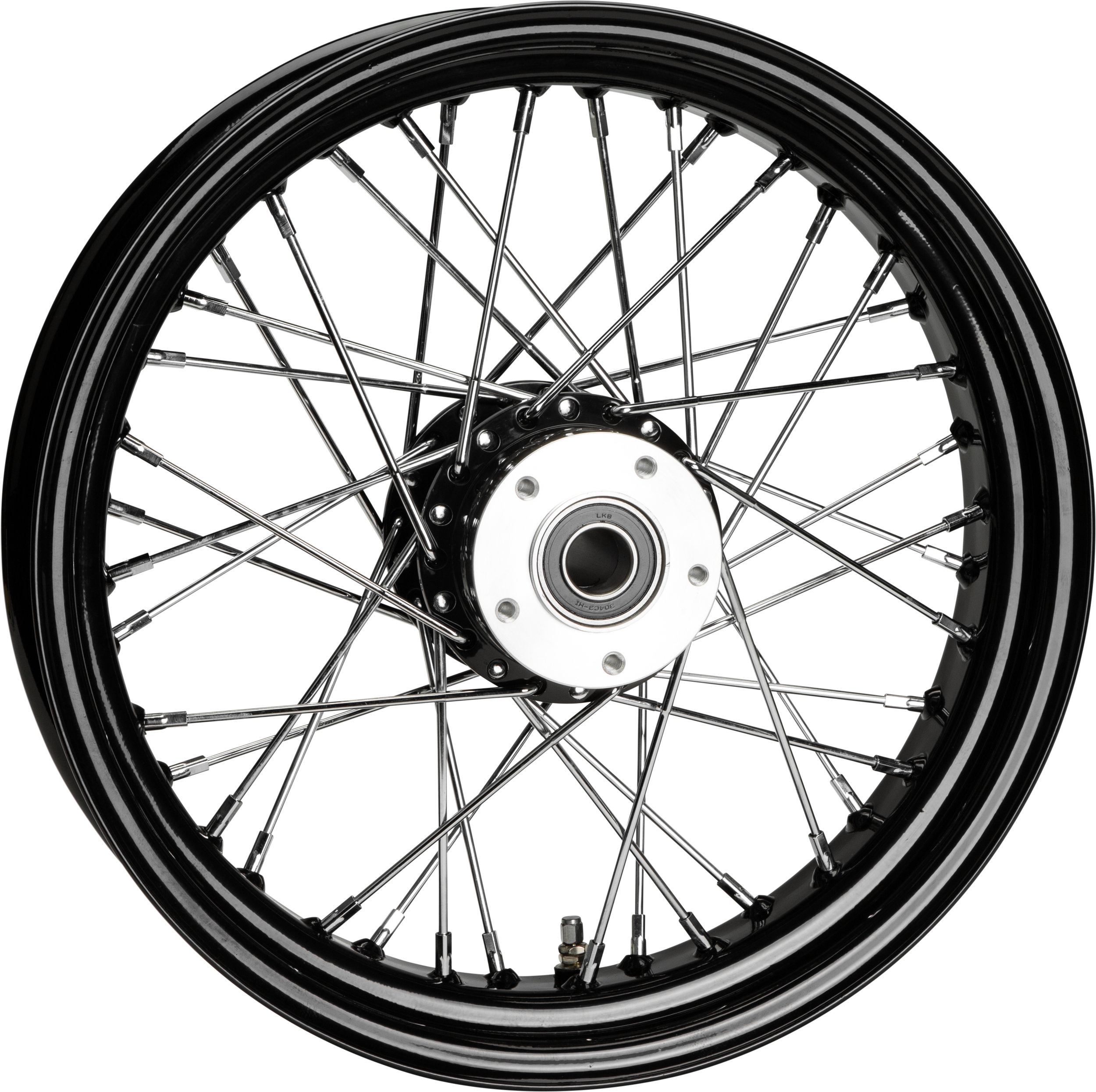 FR 40-SPK DD BLACK 16X3.5 FLT-HUB 1" AXL 00 LTR