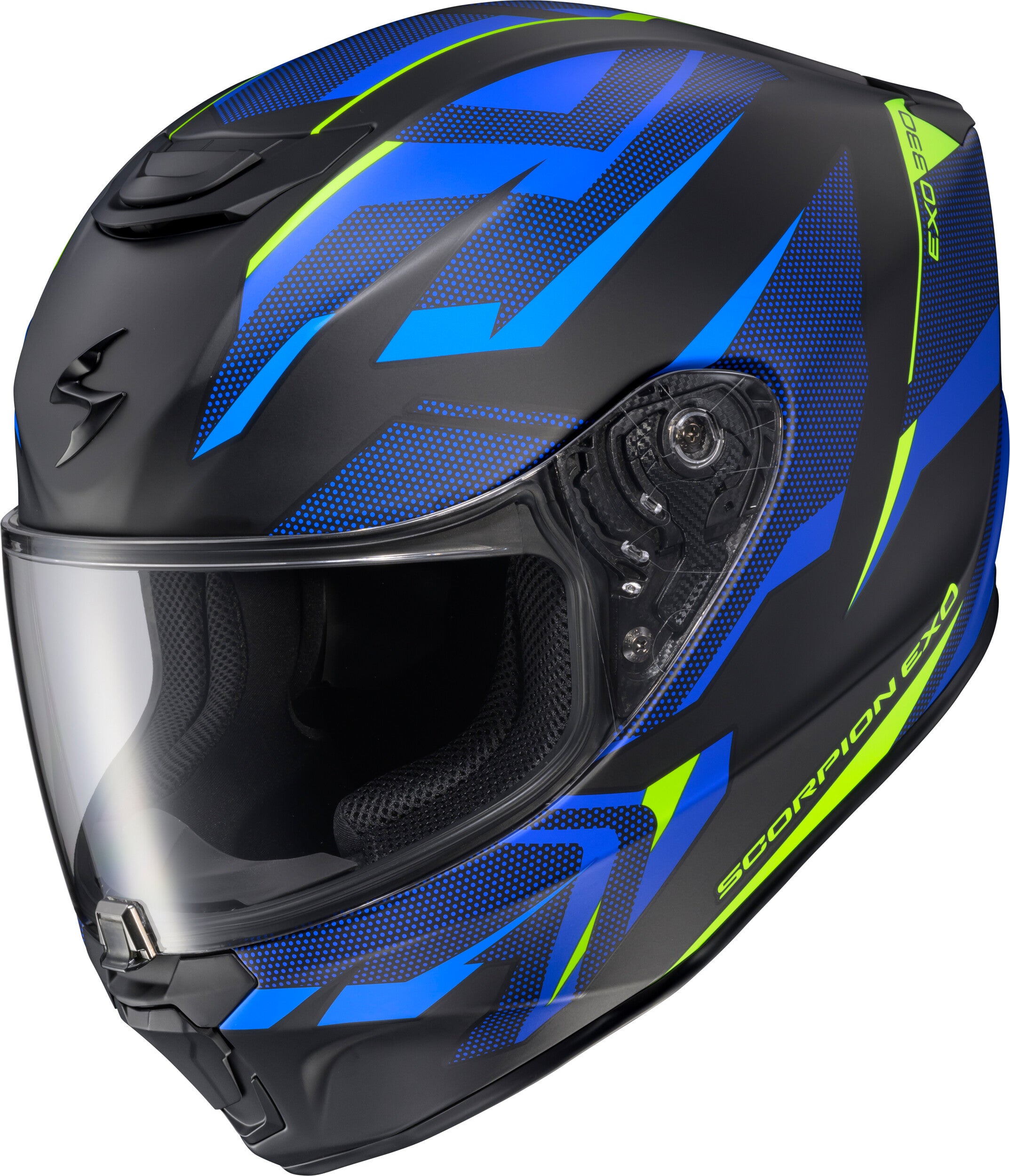 EXO-R330 FULL FACE HELMET SAGA BLACK/BLUE/HI-VIS MD