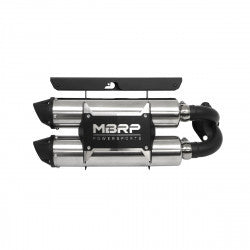 DUAL STACKED SLIP-ON SYSTEM W/ PERFORMANCE MUFFLER BLK TIP