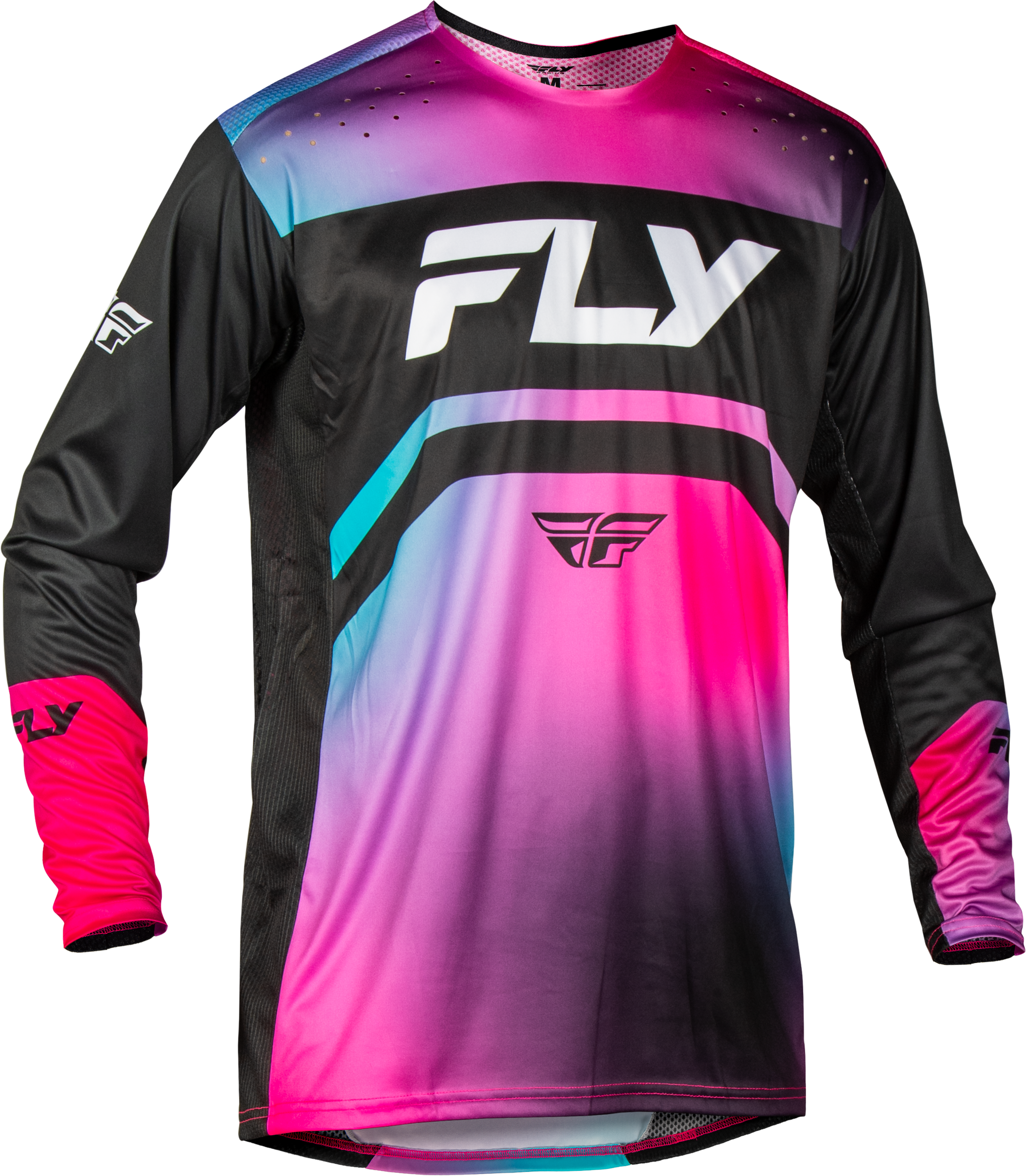 YOUTH RAYCE BICYCLE JERSEY FUSCHIA/BLACK/TEAL YL