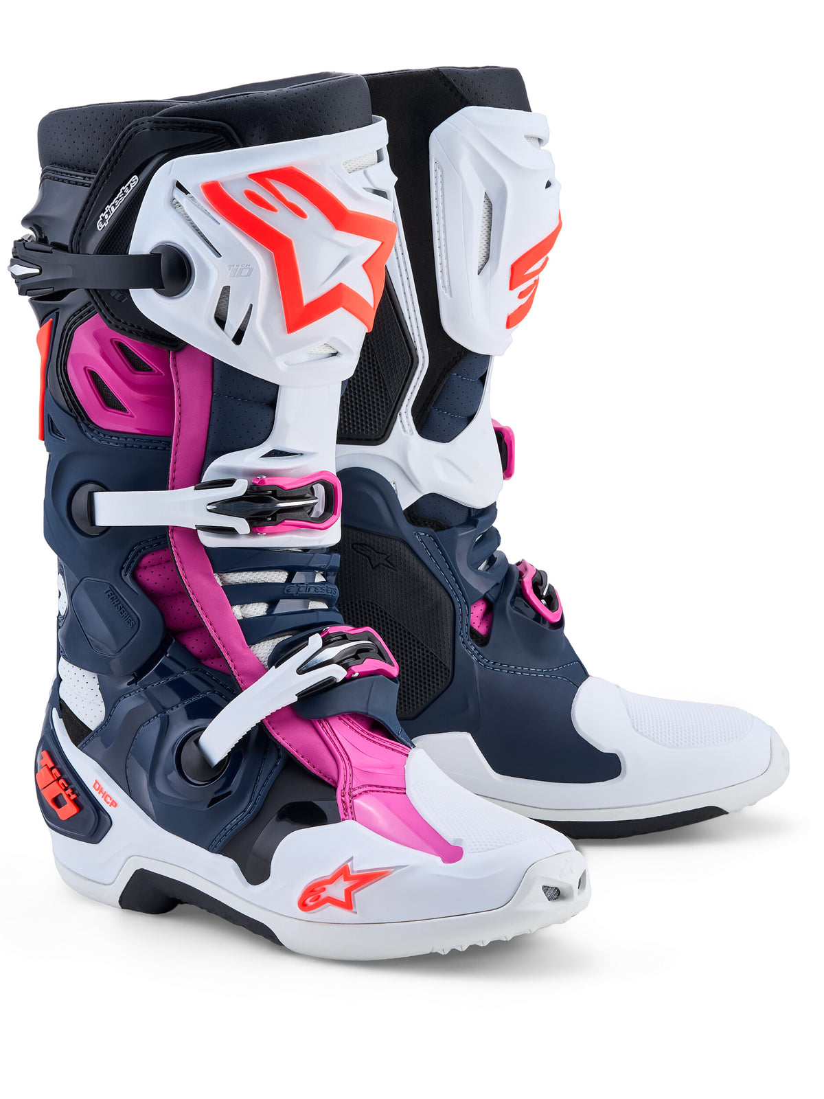 TECH 10 SUPERVENTED BOOTS DRK BLUE/WHT/BLK FUXIA 9