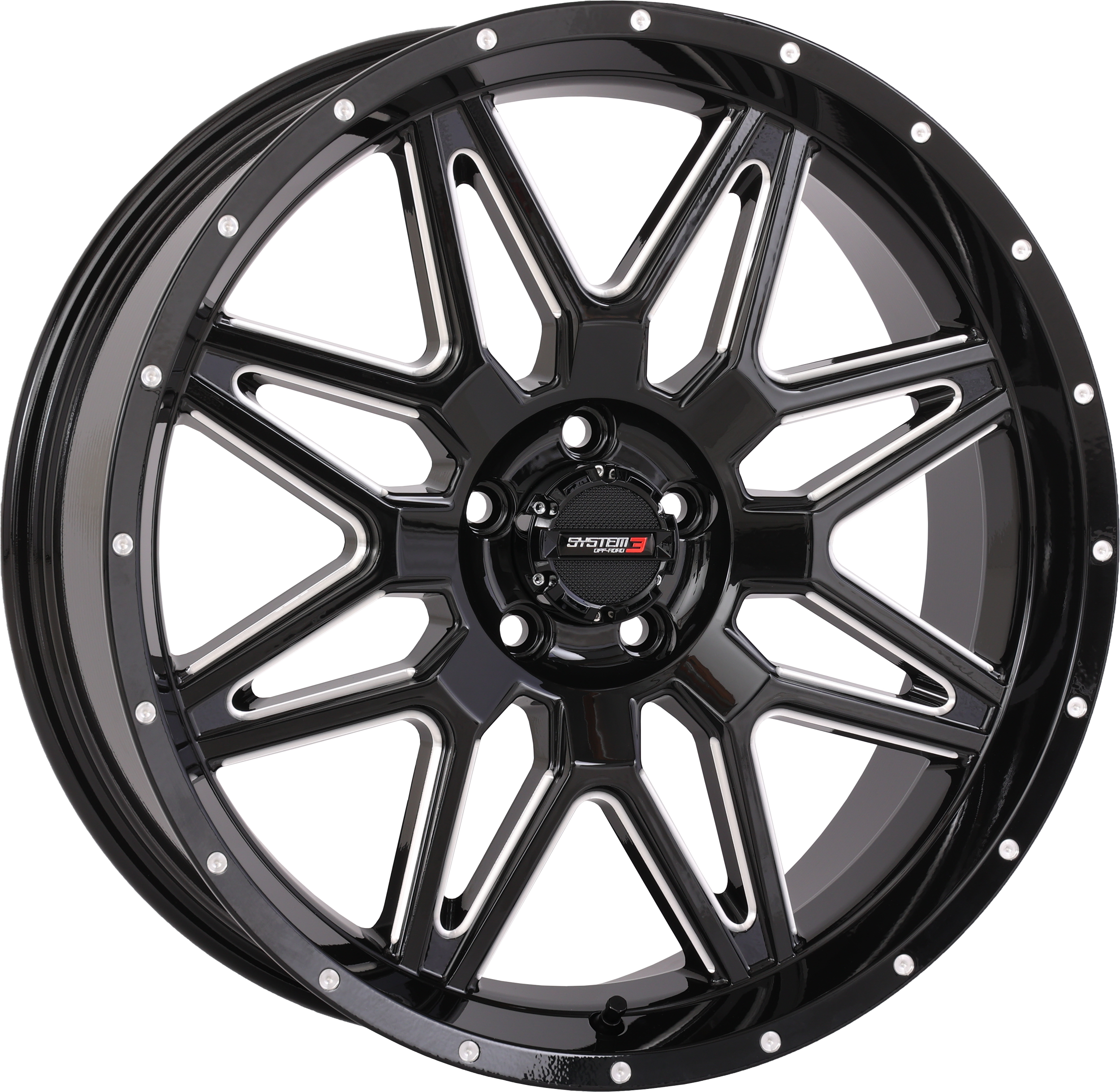 ST7 WHEEL 20X7 4+3 (+10MM) 5/4.5 GLOSS BLACK MILLED