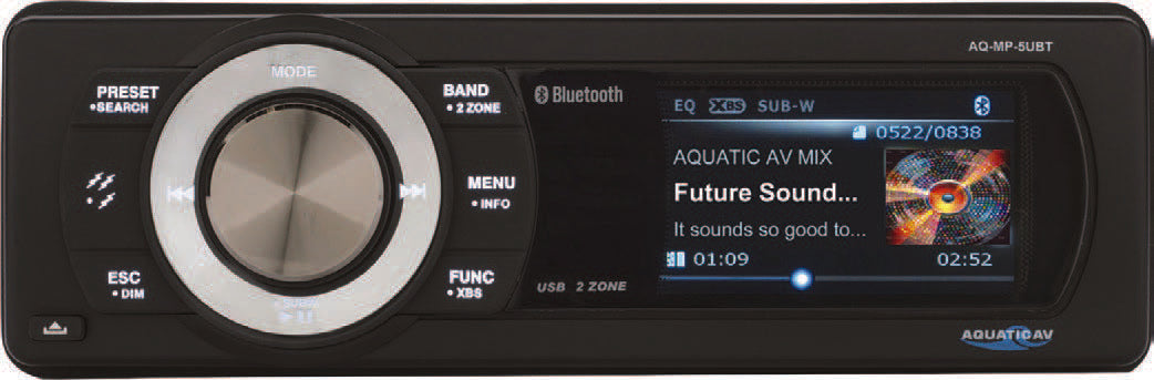 BLUETOOTH USB/MP3 MEDIA PLAYER UNIVERSAL HARDWIRE