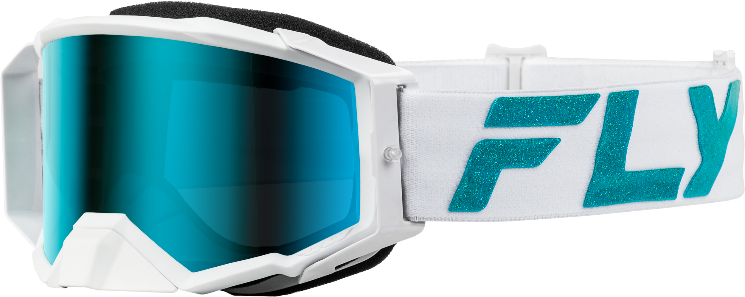 ZONE ELITE GOGGLE WHITE/TEAL W/ BLUE/TEAL MIR/SKY BLUE LENS