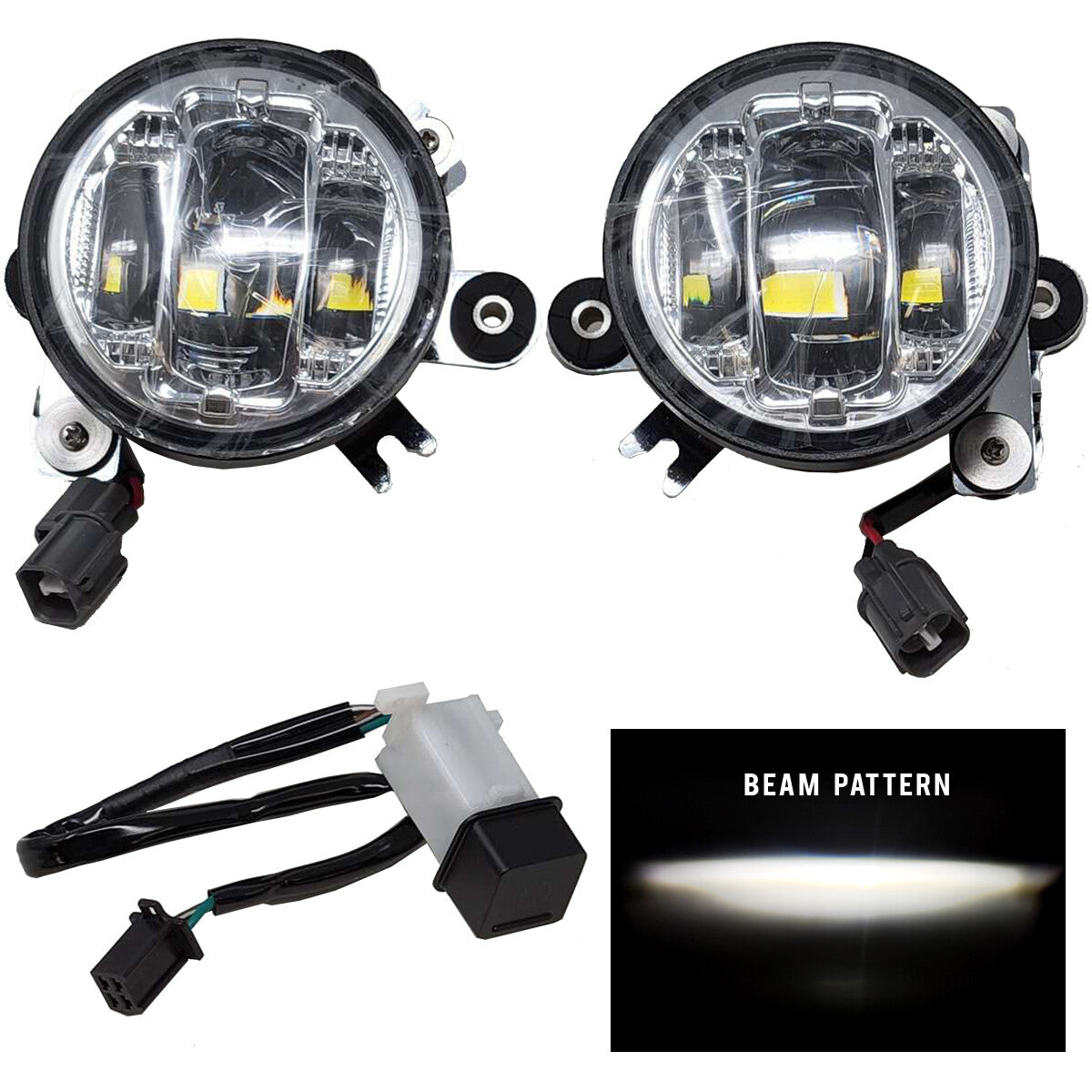 LED FOG LIGHT KIT CHROME CLEAR LENS HON