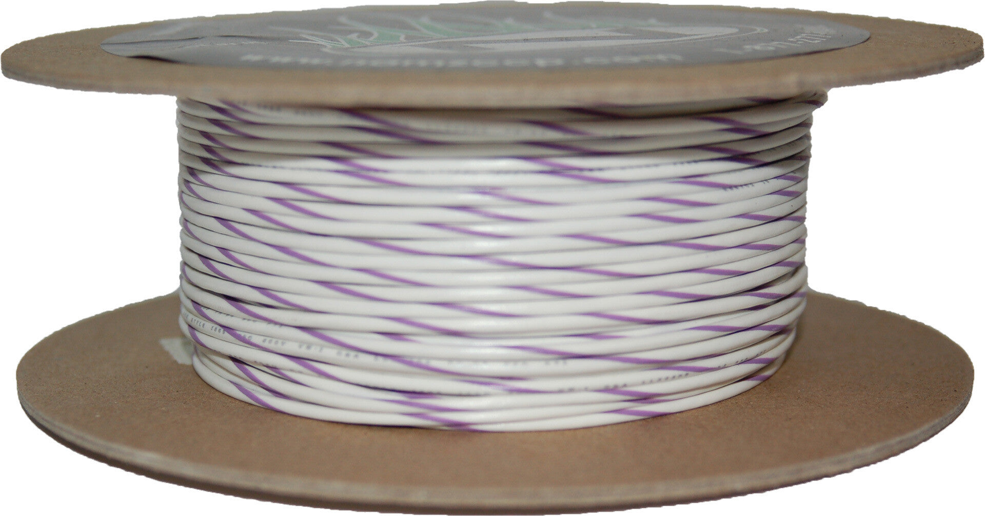100' SPOOL 20-GAUGE WIRE (WHITE/VIOLET STRIPE)