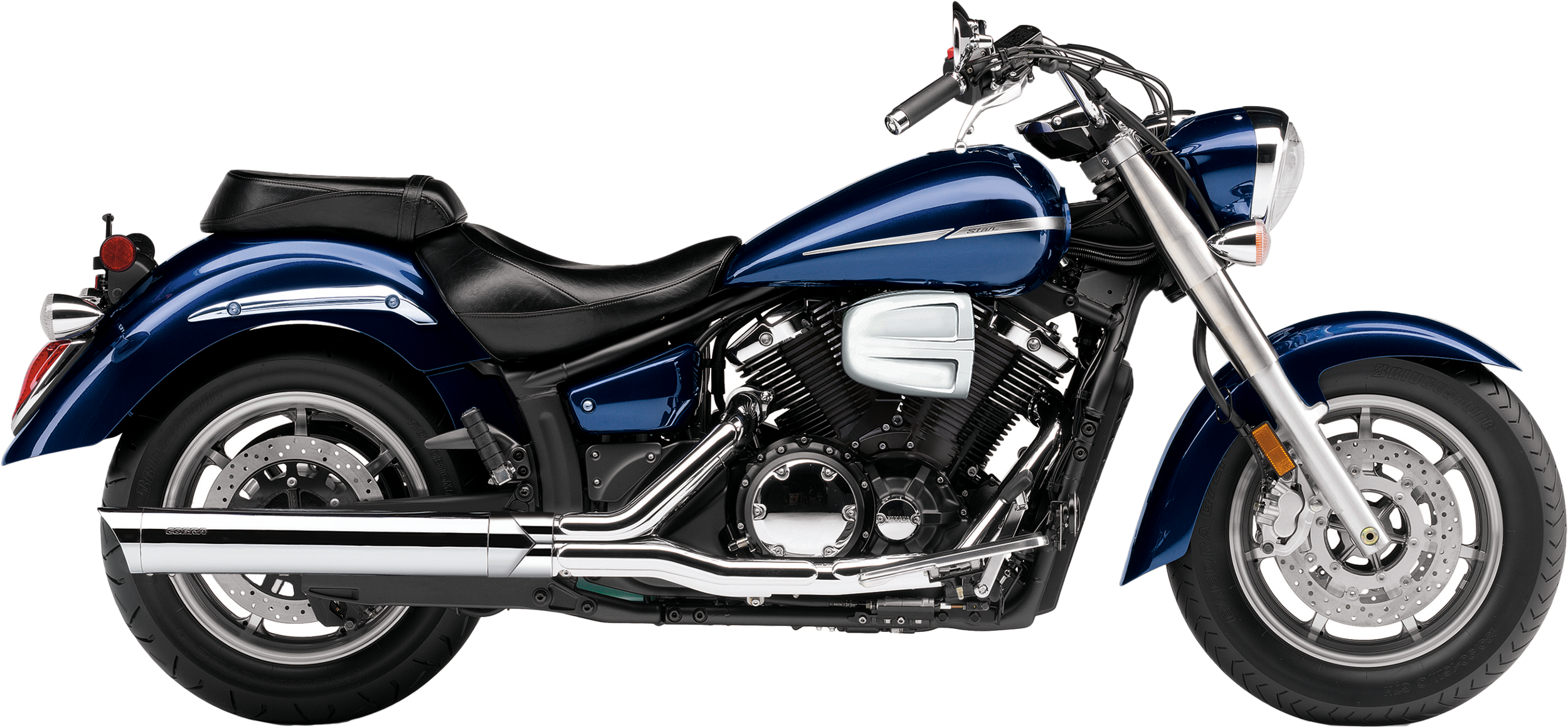 SLIP ON W/SCALLOPED TIP CHROME YAM V-STAR 1300 07-18