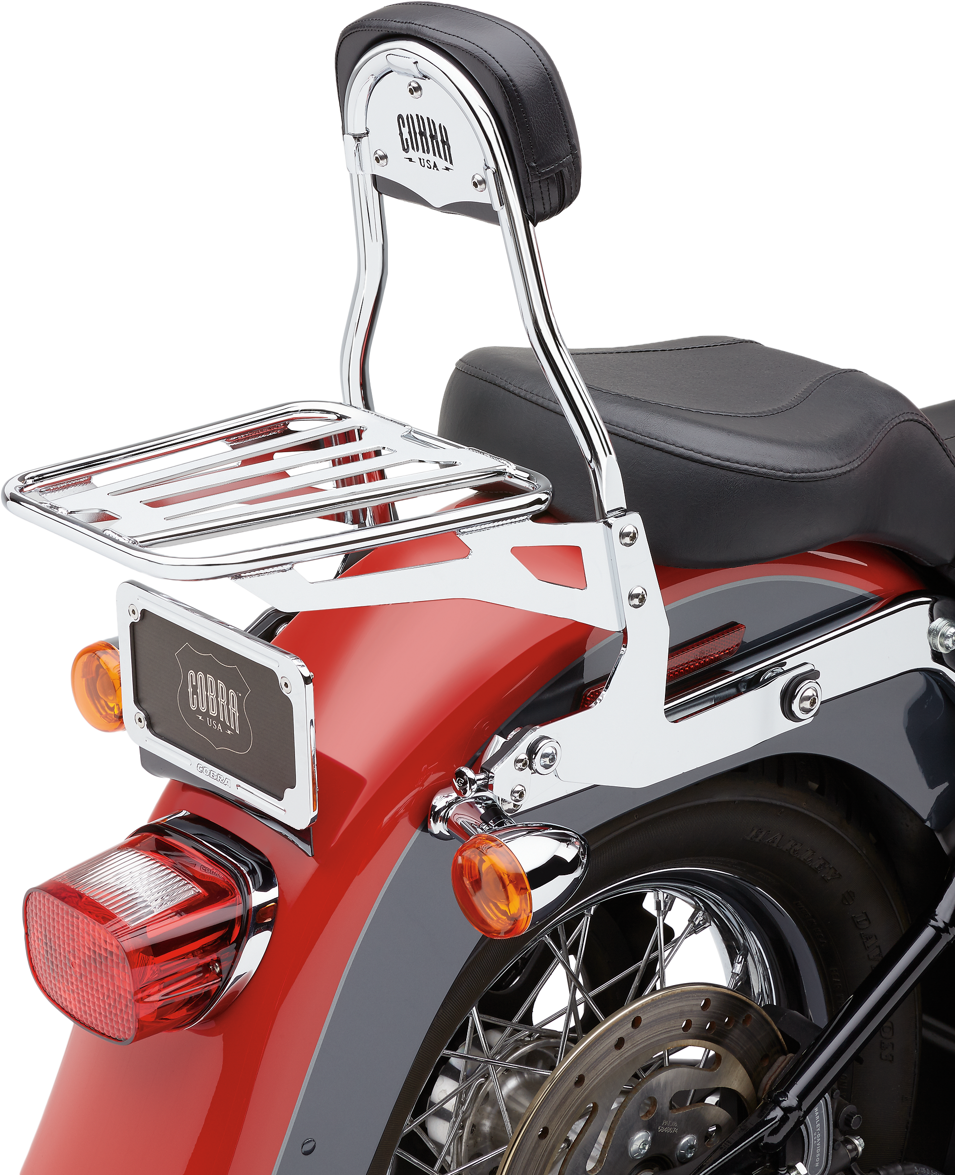 DETACHABLE BACKREST ROUND CHROME SOFTAIL 00-06