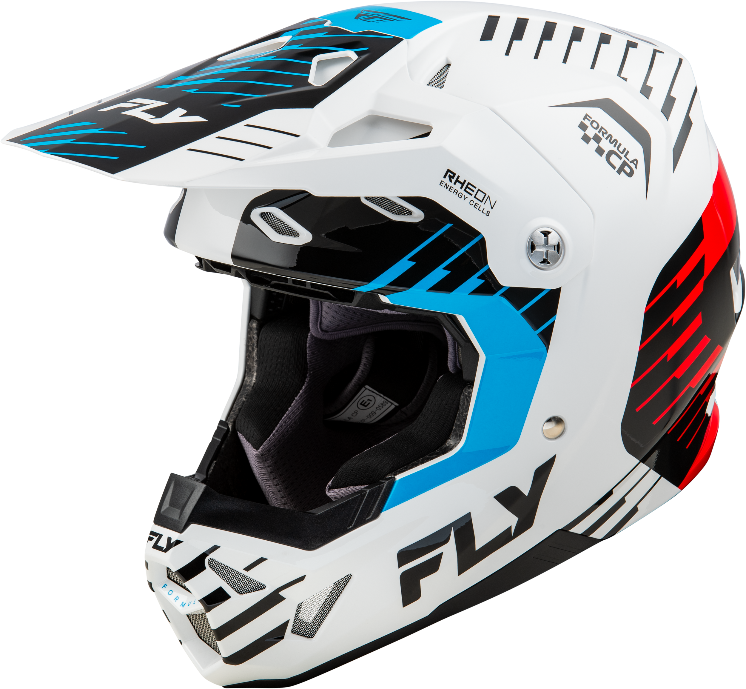FORMULA CP SLICE HELMET WHITE/RED/CYAN SM