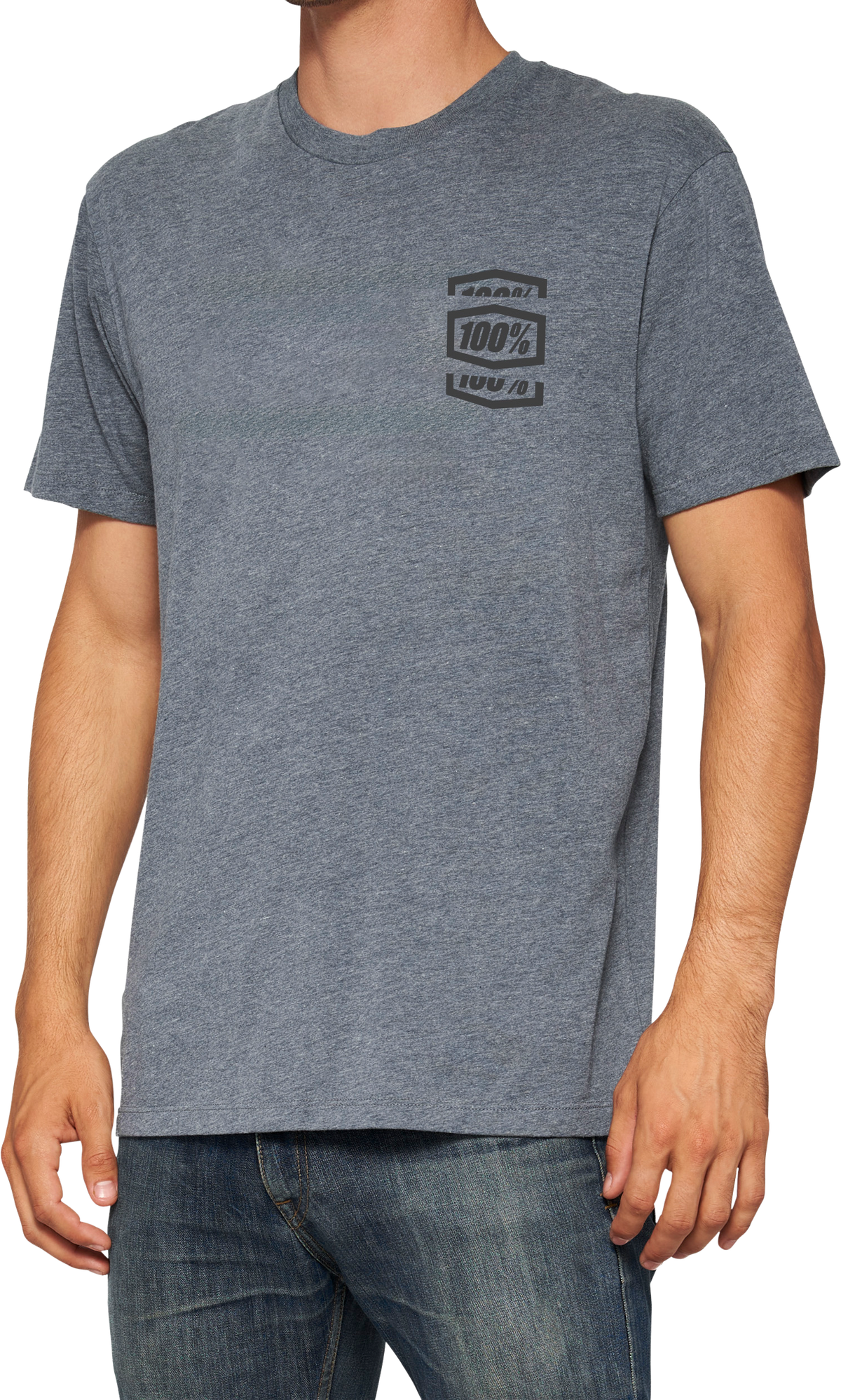 CROP SS TEE HEATHER GREY LG