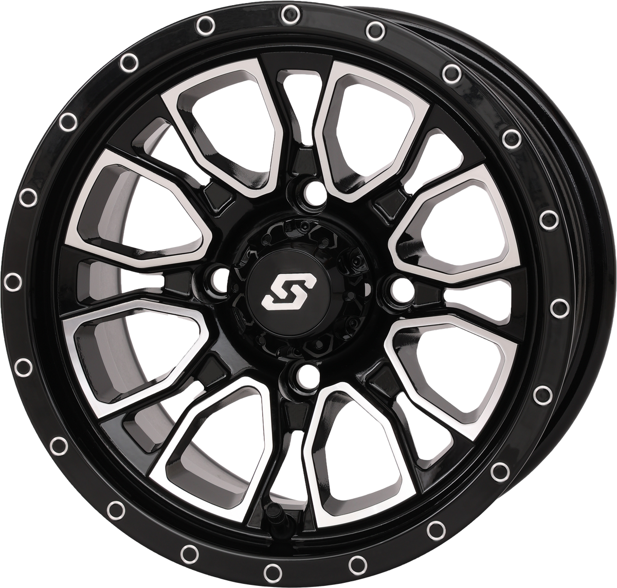 FUSION WHEEL 12X7 5+2 4/110 GLOSS BLK/MACHINED