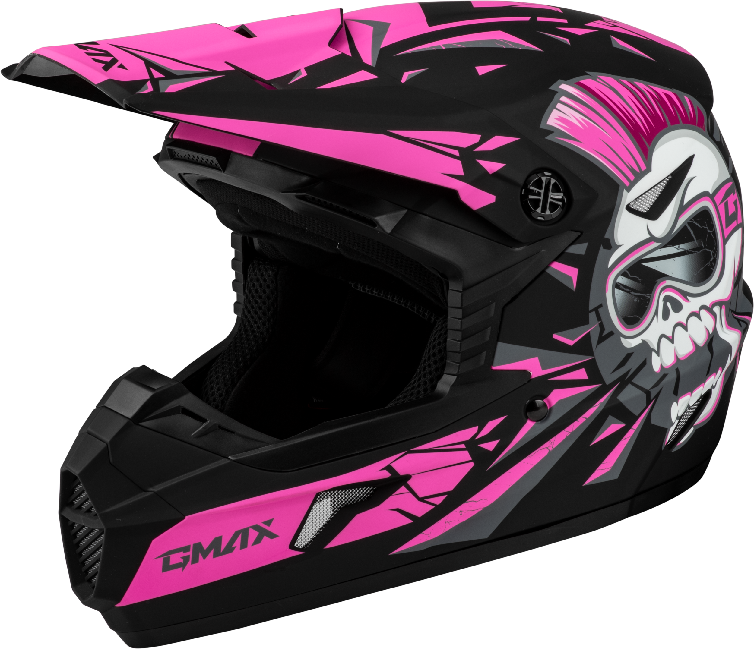 YOUTH MX-46Y UNSTABLE HELMET MATTE BLACK/PINK YS